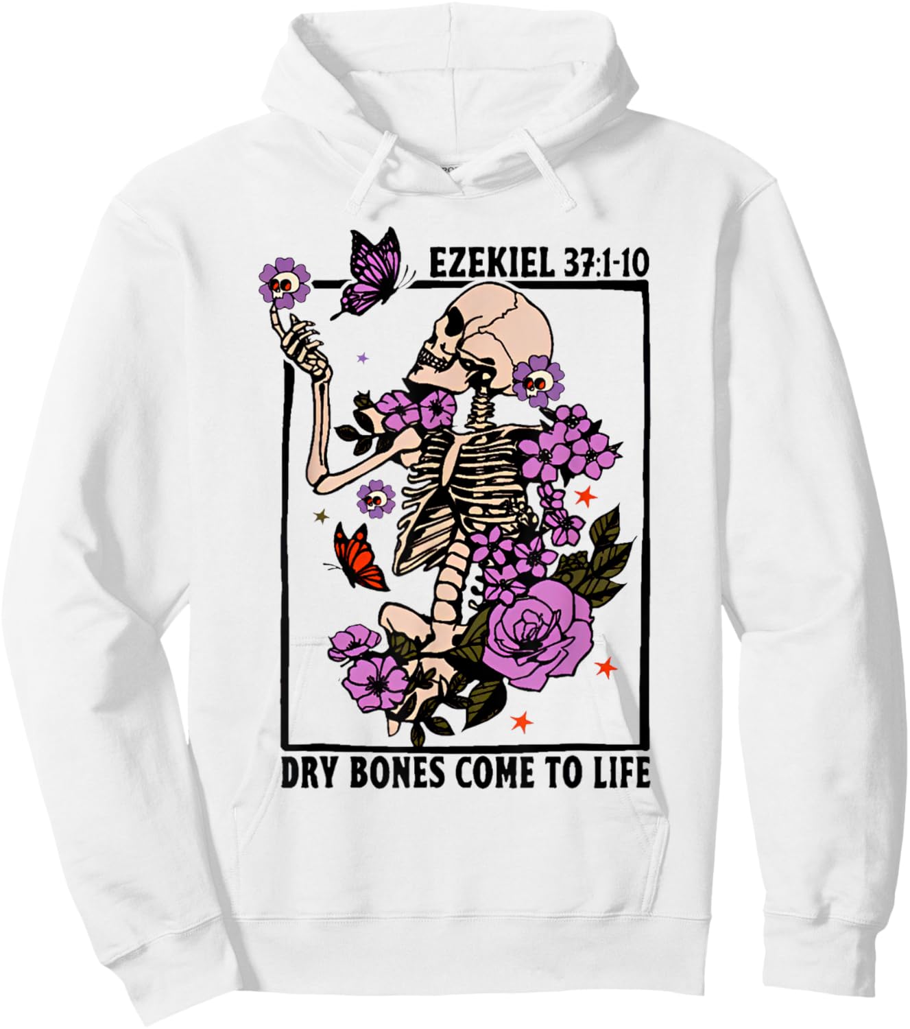 Dry Bone Come To Life Skeleton Hoodie - Hoodie | White