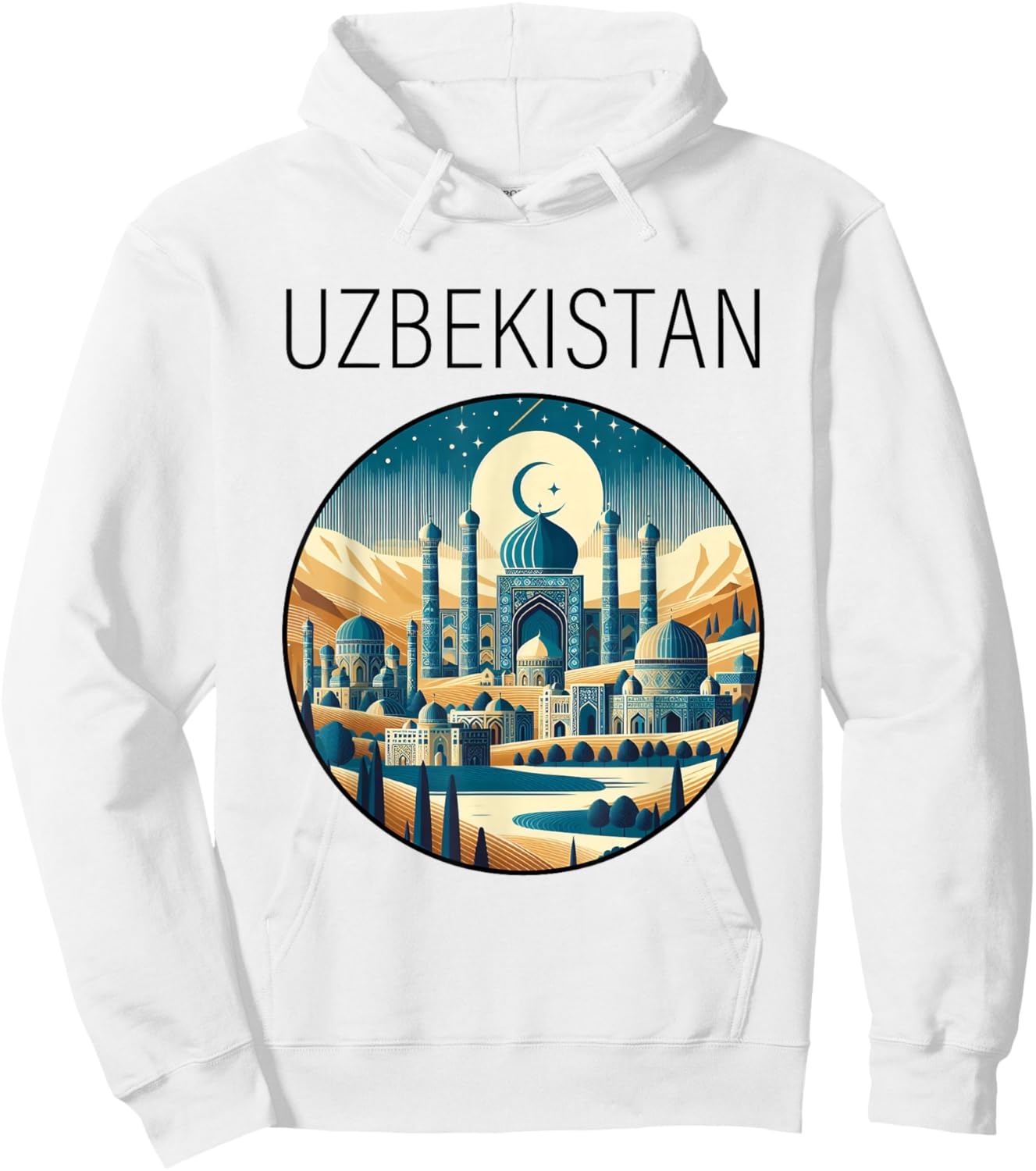 Uzbekistan scenery Art Deco Hoodie - Hoodie | White