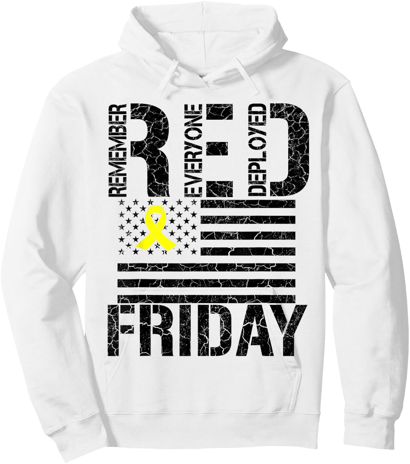 R.E.D. Remember Everyone Deployed - Red Friday Hoodie - Hoodie | White