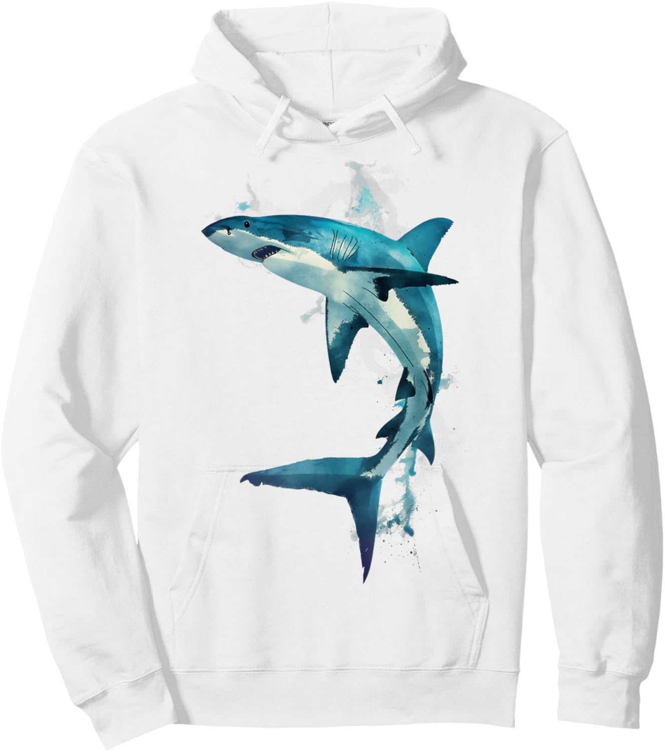 Mako Shark in Action Dynamic Mako Shark Design Mako Art Hoodie - Hoodie | White