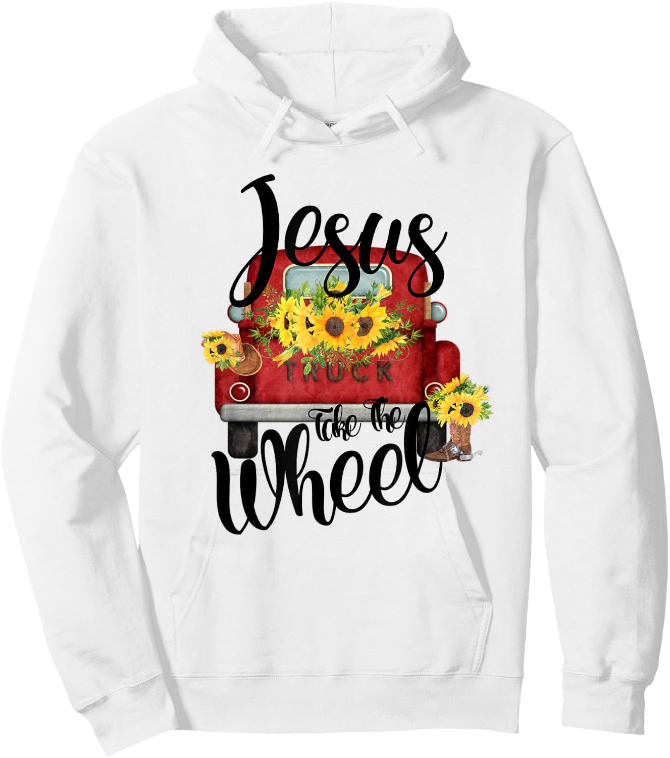 Jesus Take The Wheel Hoodie - Hoodie | White