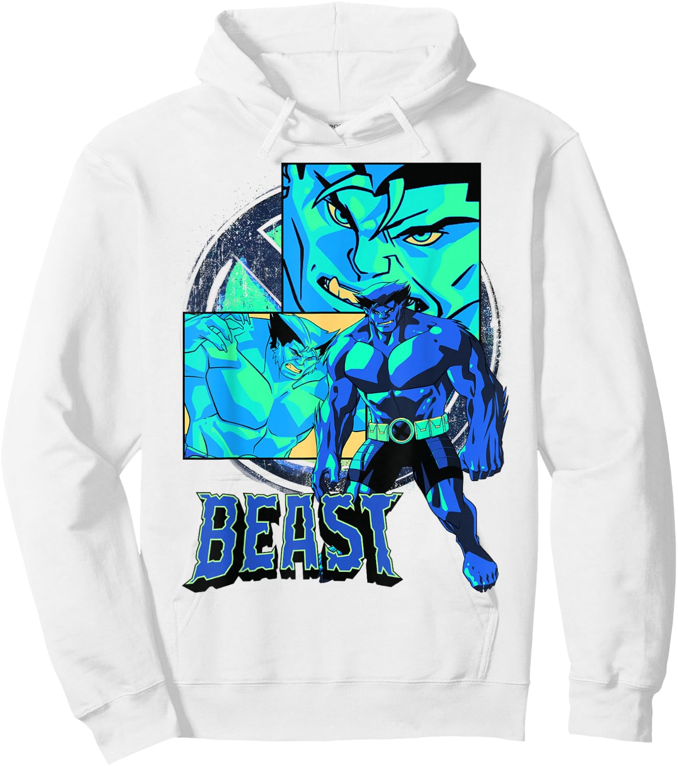 Marvel X-Men Beast Collage Panel Logo Hoodie - Hoodie | White