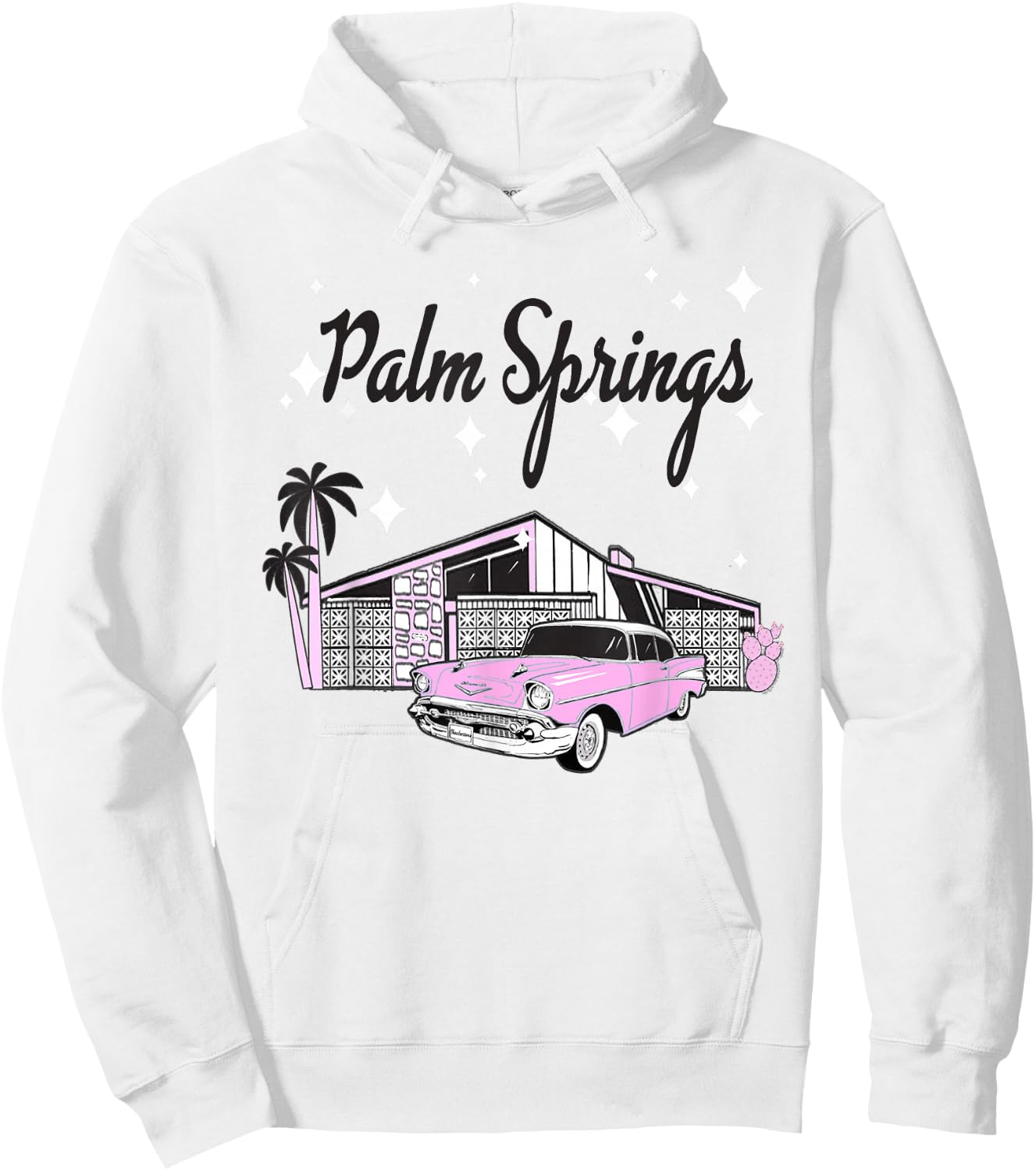 Vintage Mid Century Palm Springs California 1950s Atomic Age Hoodie - Hoodie | White