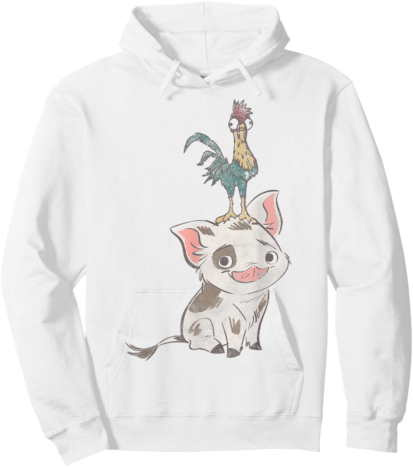 Disney Moana Pua And Hei Hei Simple Portrait Hoodie - Hoodie | White