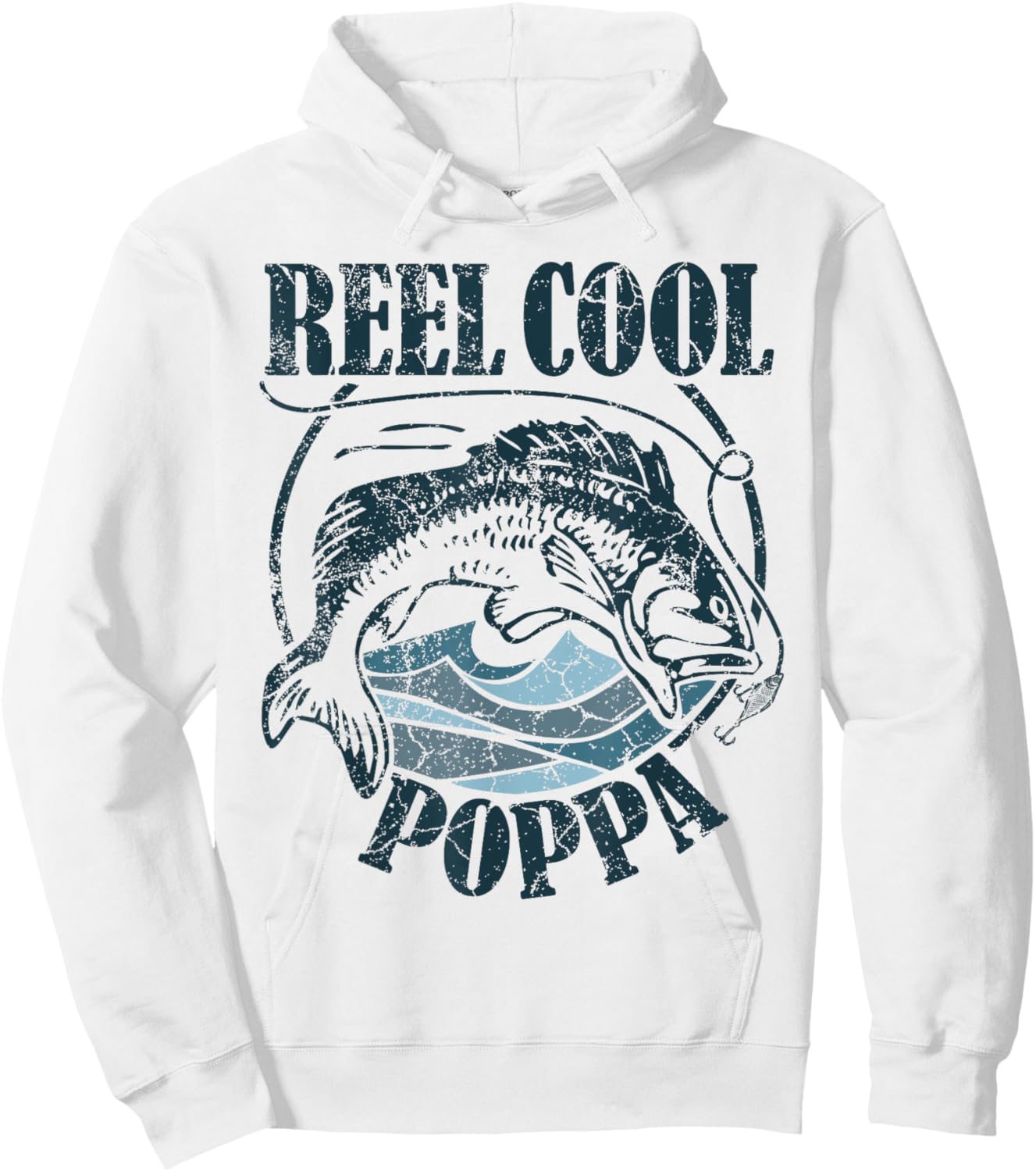 Reel Cool Poppa Fishing Grandpa Father's Day Fisherman Hoodie - Hoodie | White