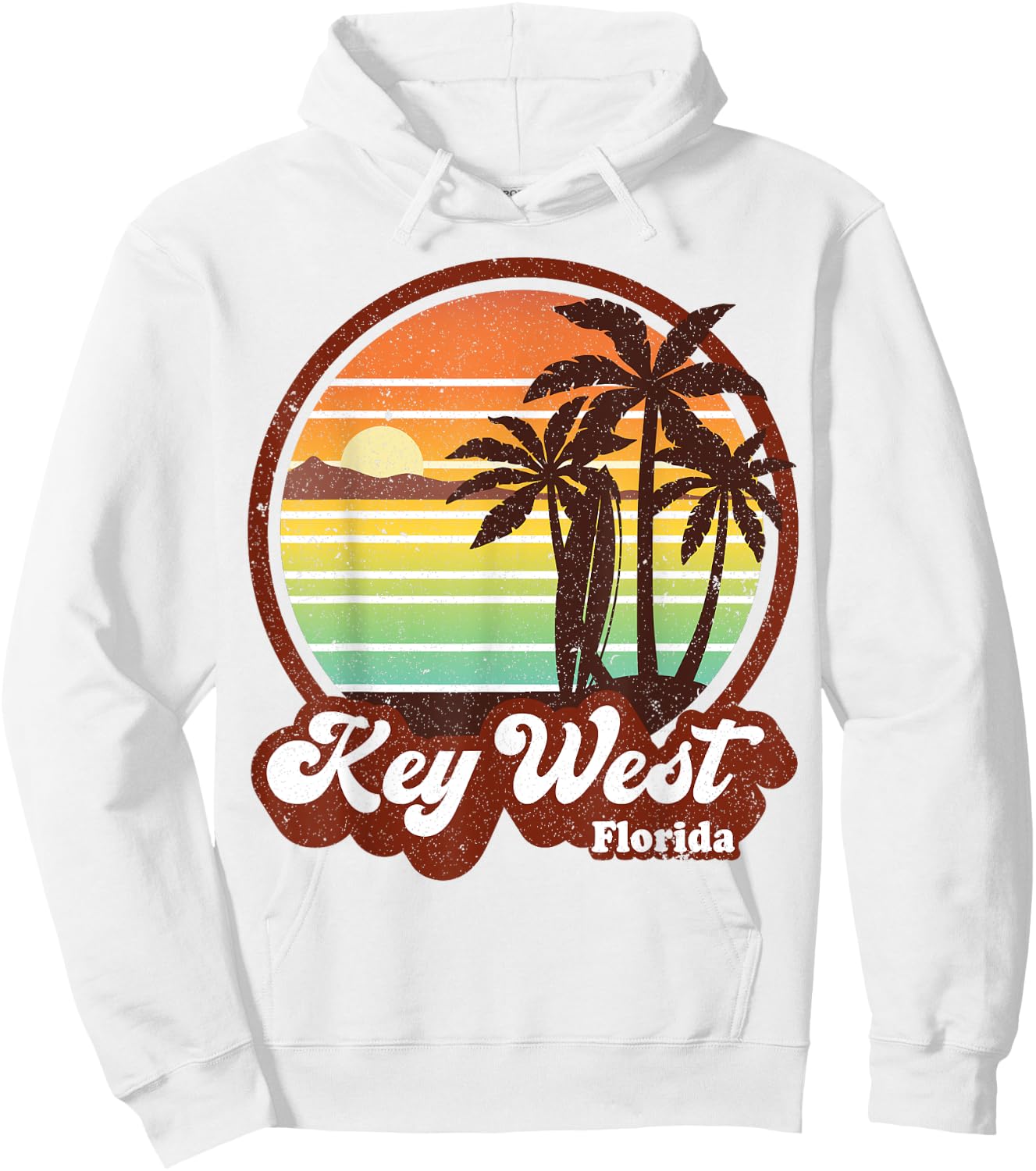 Key West Souvenirs Florida Vintage Surf Surfing Retro 70s Hoodie - Hoodie | White