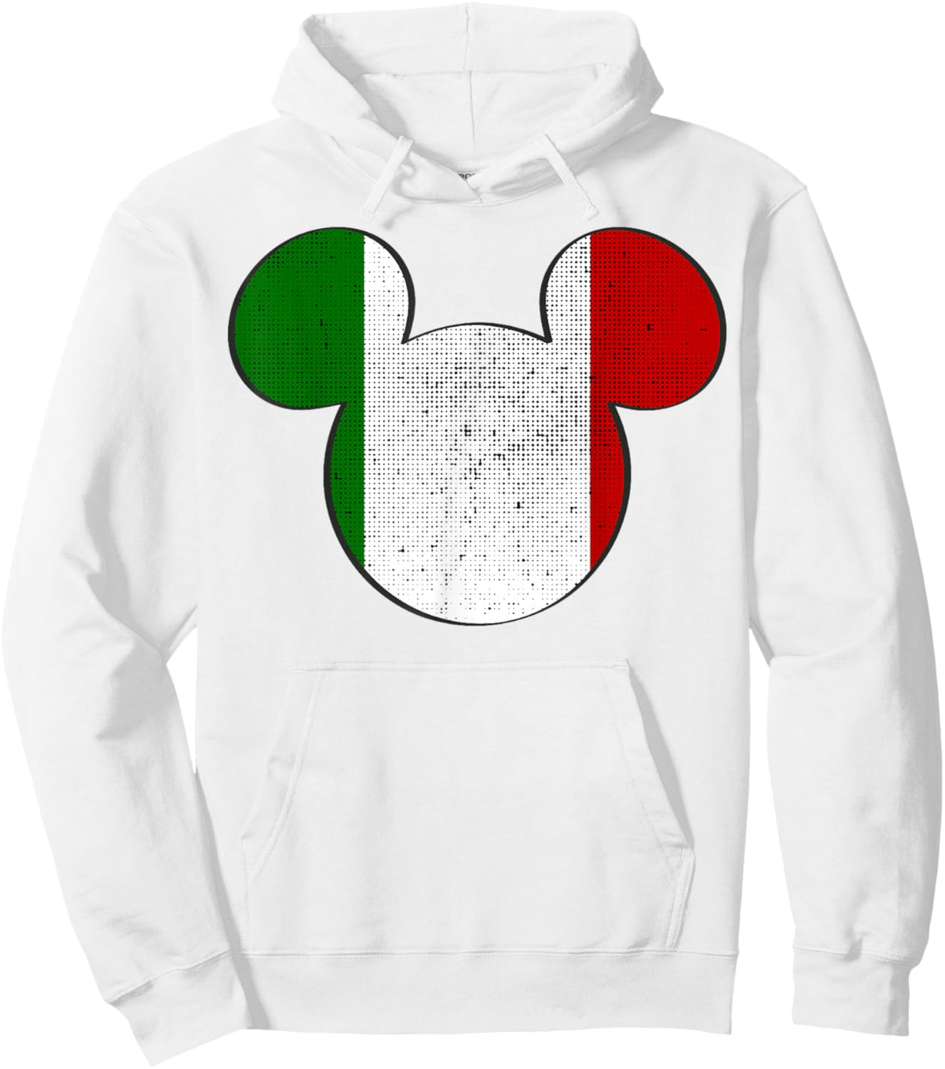 Disney Mickey Mouse Logo Italy Flag Fill Hoodie - Hoodie | White