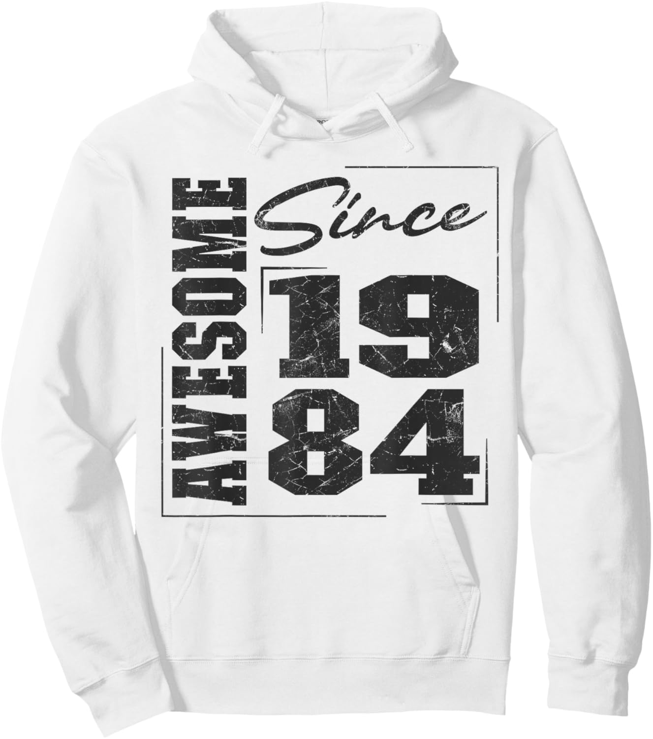 Born In 1984, Vintage Varsity Awesome Since 1984 Birthday Hoodie - Hoodie | White