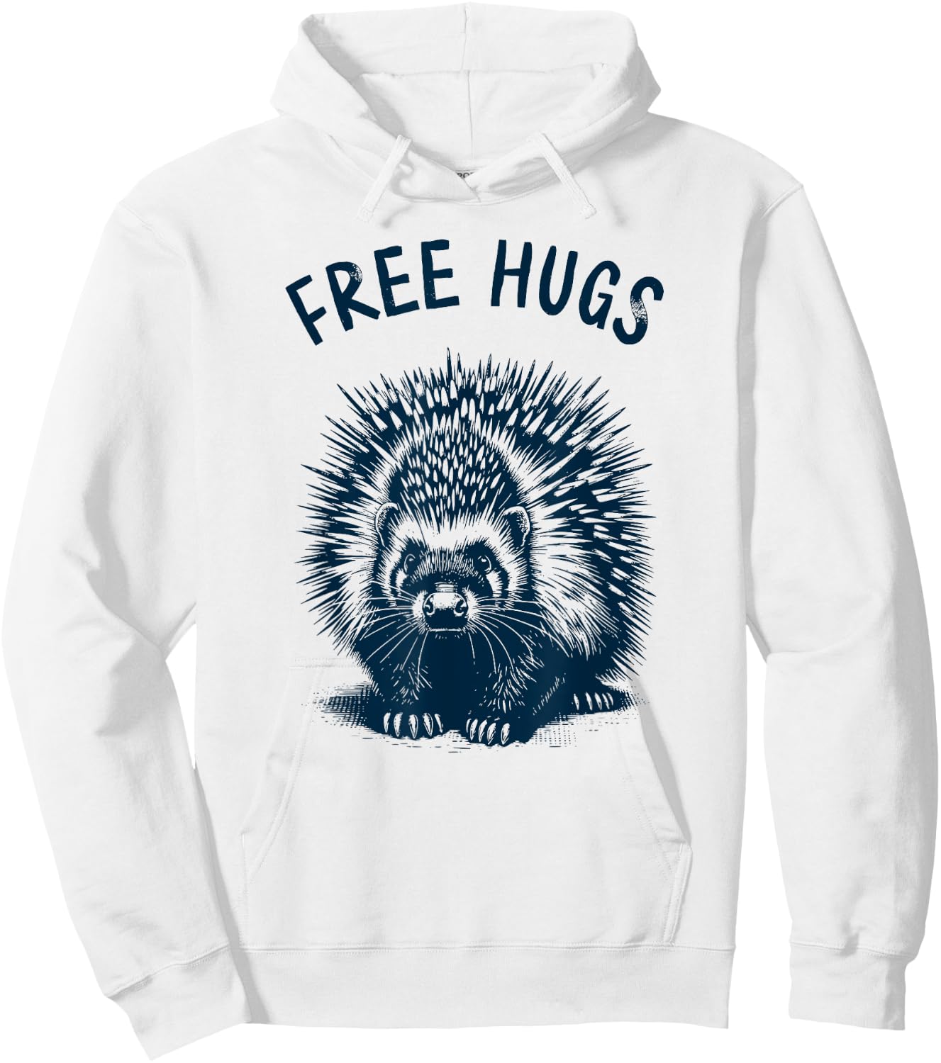 Free-Hugs - Cute Funny Porcupine Humor No Hugging Hoodie - Hoodie | White