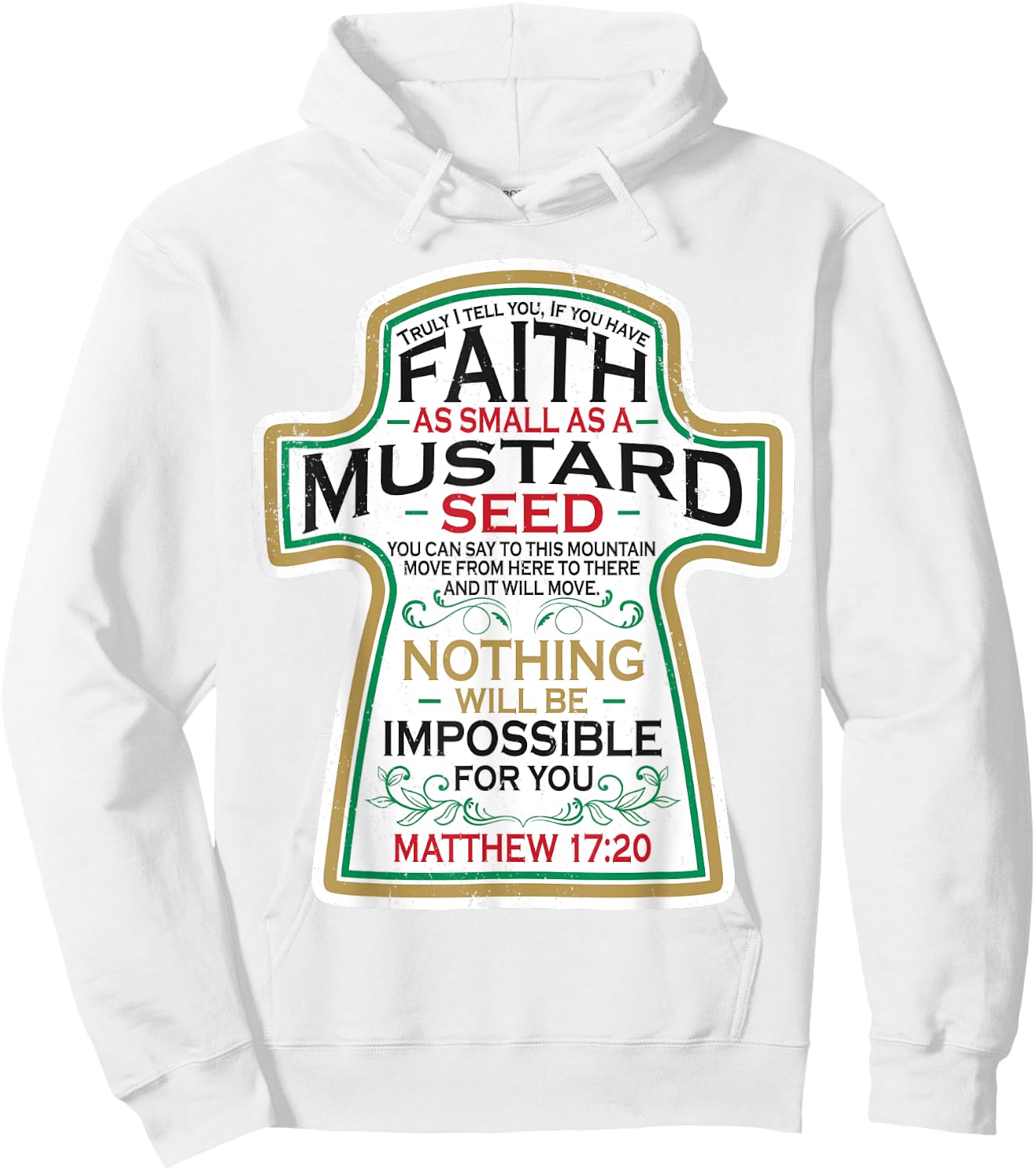 Mustard Seed Faith Christian Gifts - Mathew 17 20 Scripture Hoodie - Hoodie | White