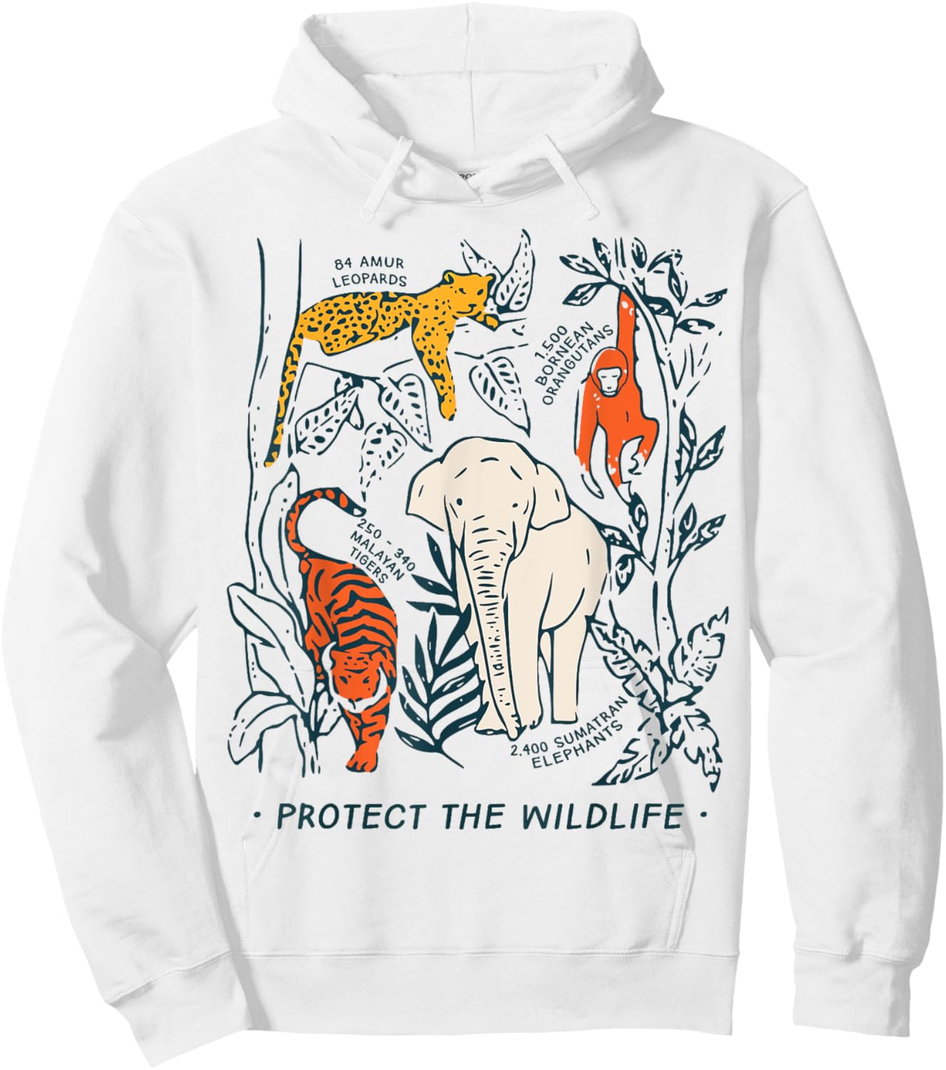 Protect The Wildlife Rescue Botanical Chart Endangered Hoodie - Hoodie | White