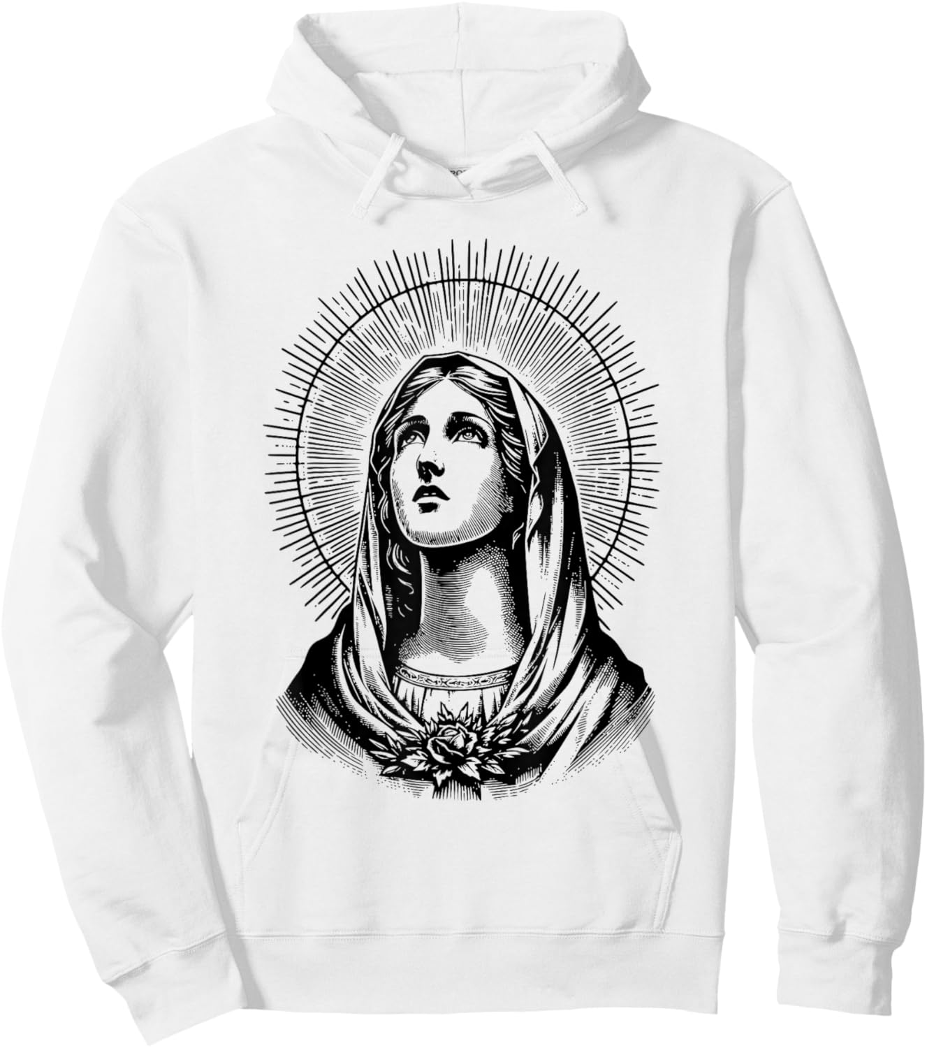 Tattoo Style Virgin Mary Hoodie - Hoodie | White