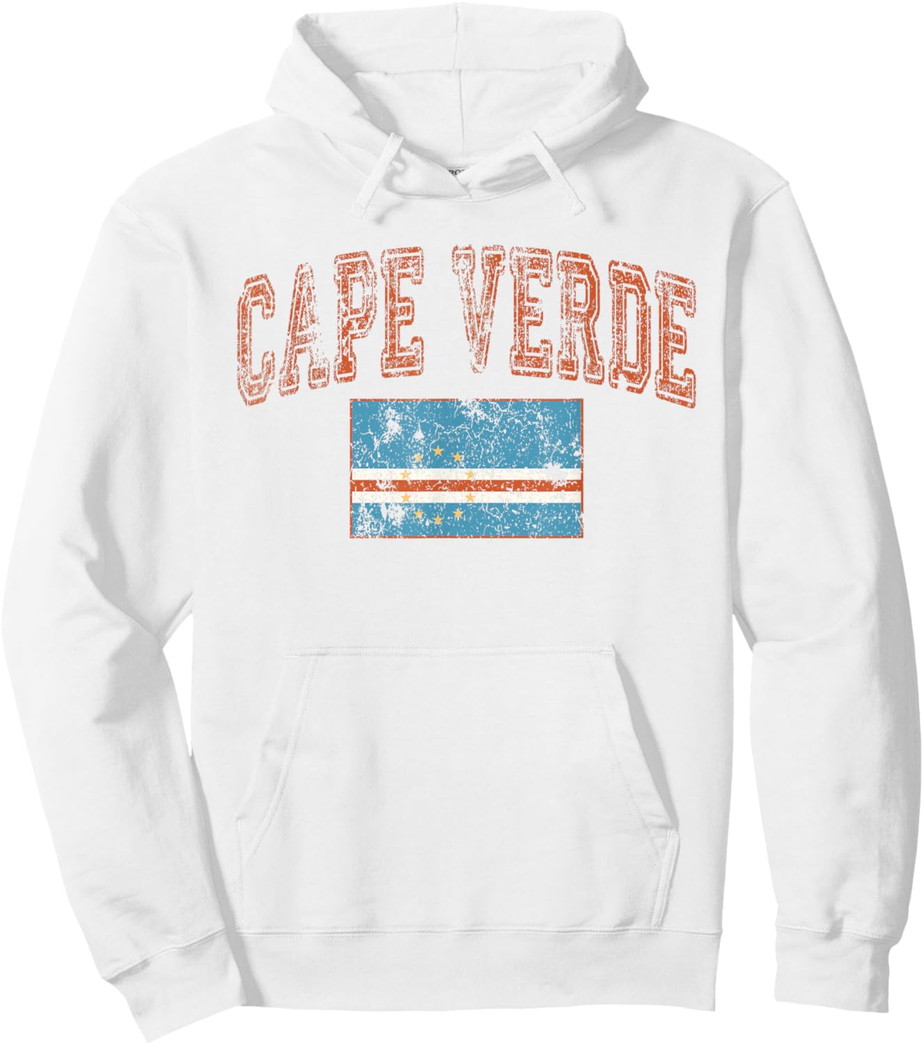 Vintage Retro Faded Cape Verde Flag Cabo Verde Pride Hoodie - Hoodie | White