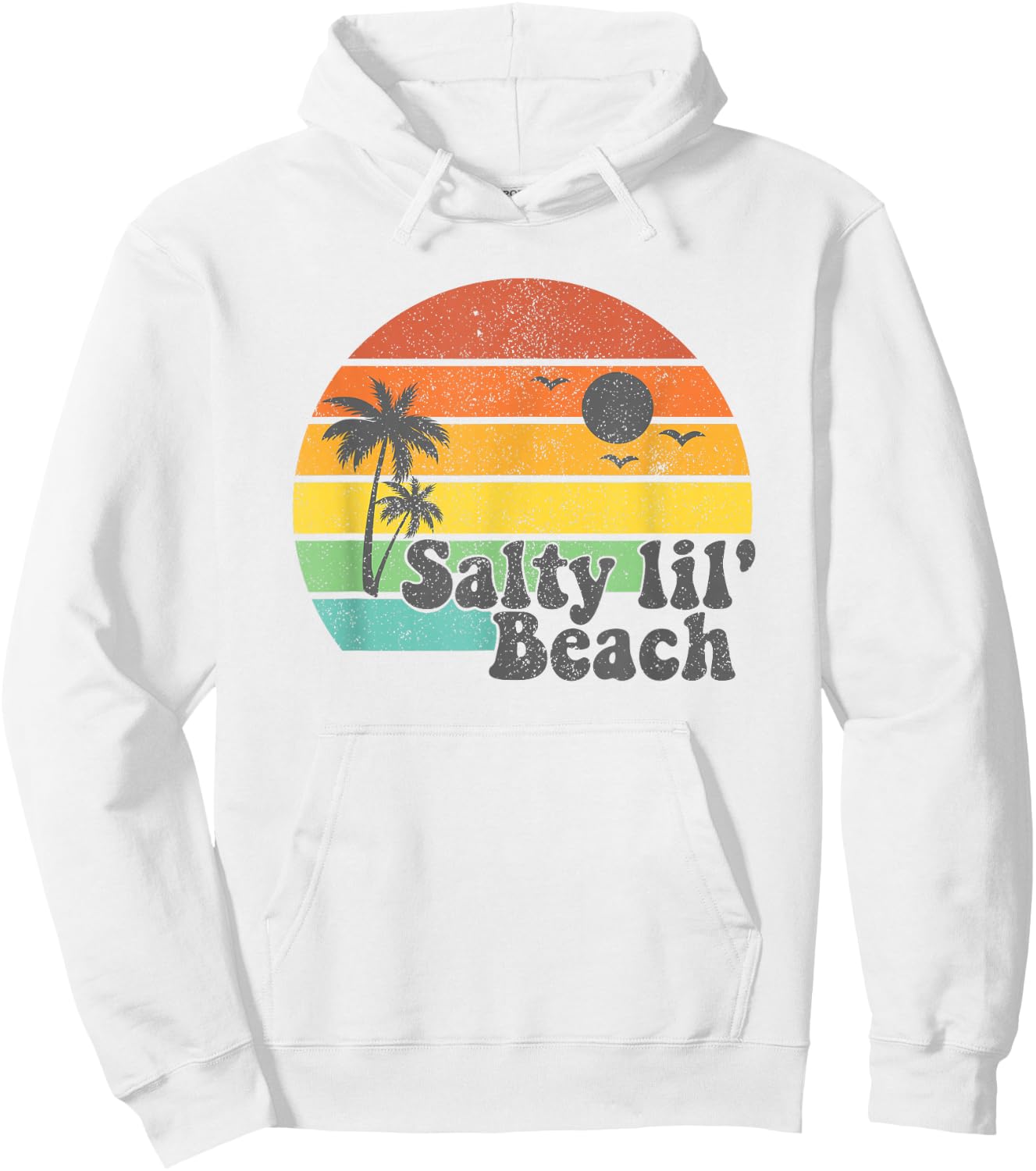 Salty Lil Beach Retro Vacation Funny Summer Quote Women Gift Hoodie - Hoodie | White