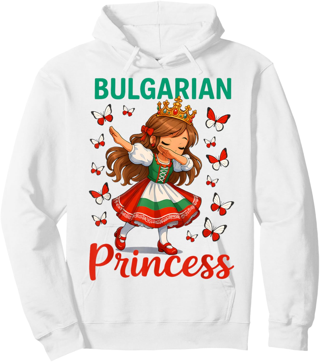 Bulgarische Prinzessin Dabbing Girl Cute Bulgaria Pride für Kinder Hoodie - Hoodie | White