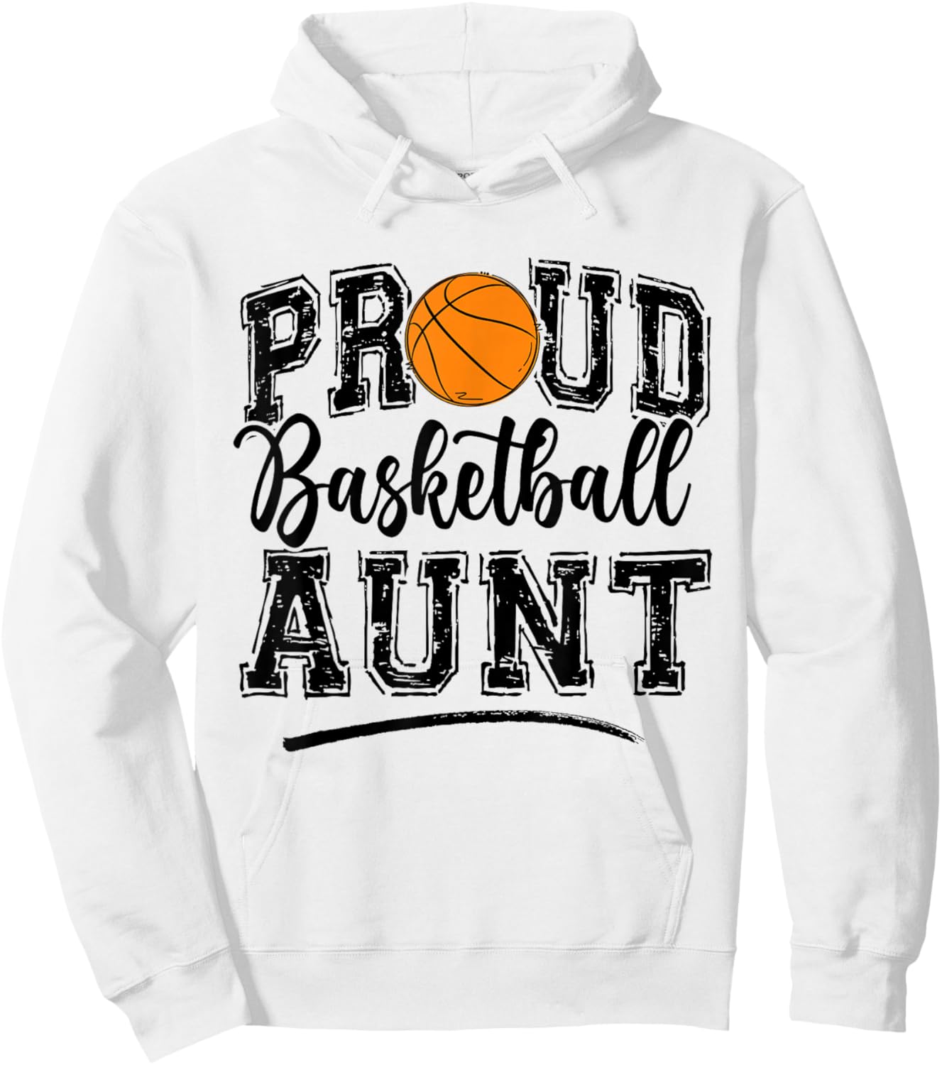 Proud Basketball Aunt Auntie Of A Basketball Player Nephew Hoodie - Hoodie | White