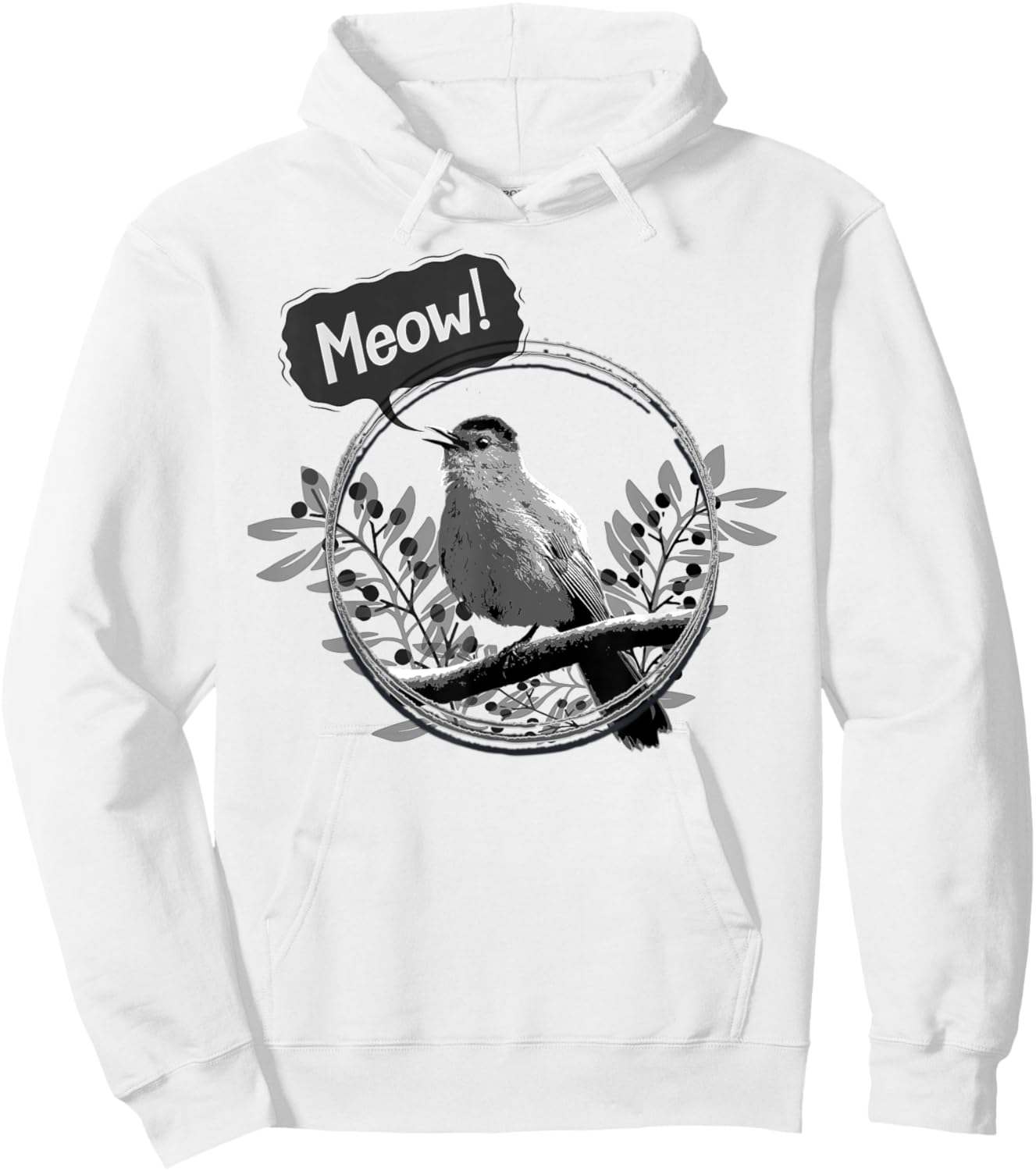 Funny Gray Catbird Meow Bird Birdwatching Hoodie - Hoodie | White