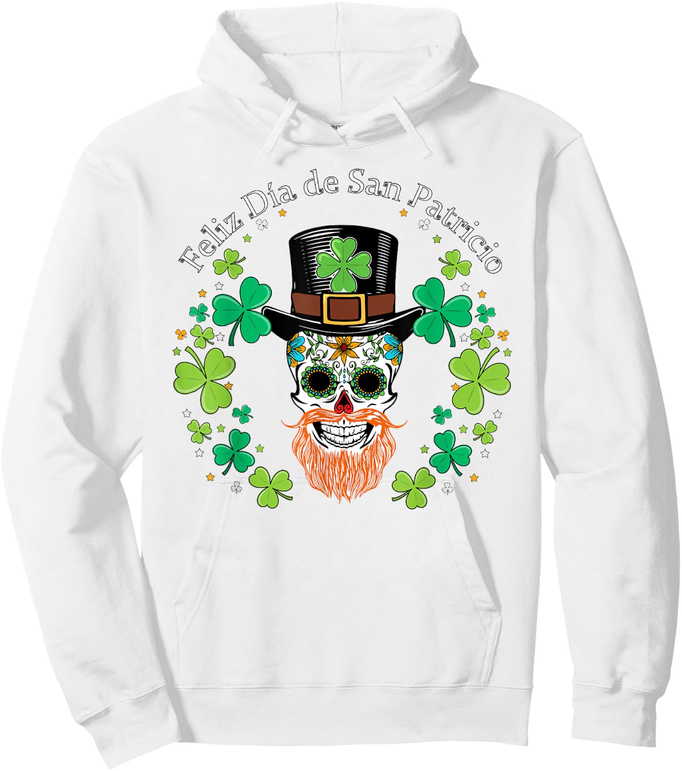 Funny "Feliz Dia de San Patricio" Hoodie - Hoodie | White
