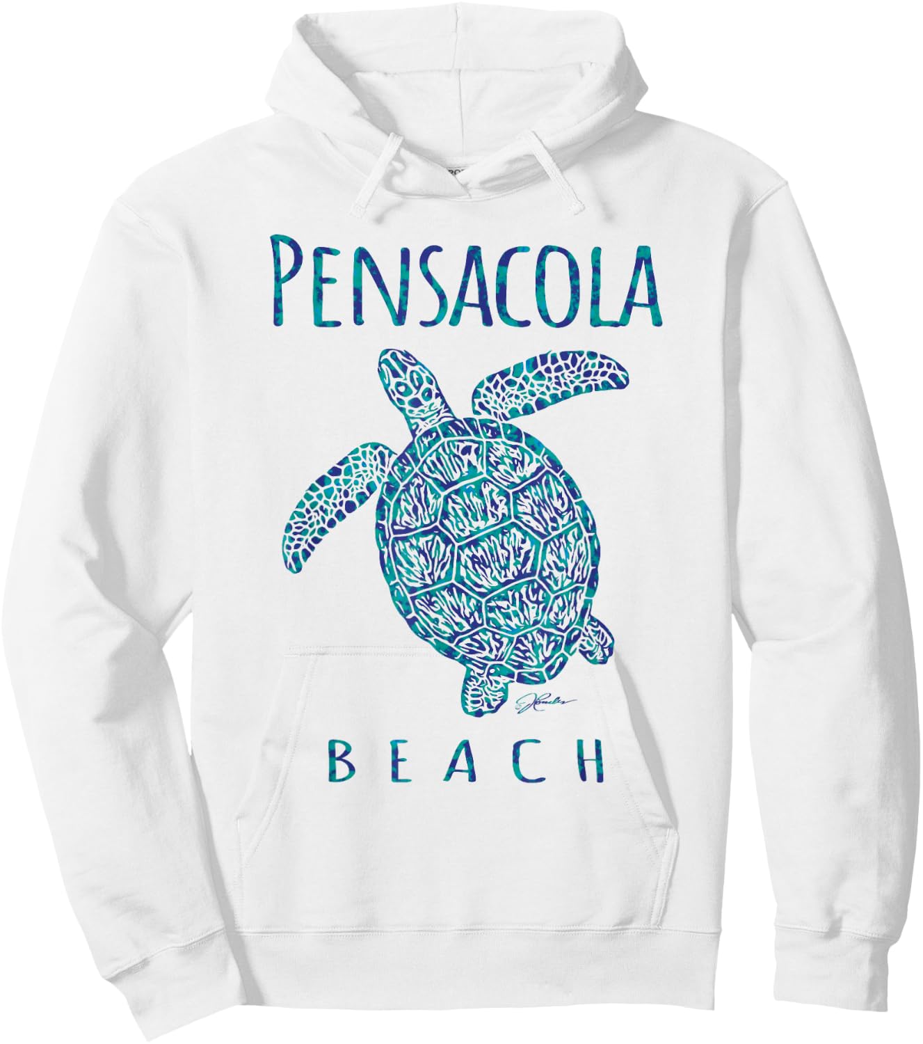 JCombs: Pensacola Beach, FL, Sea Turtle, Beach Hoodie - Hoodie | White