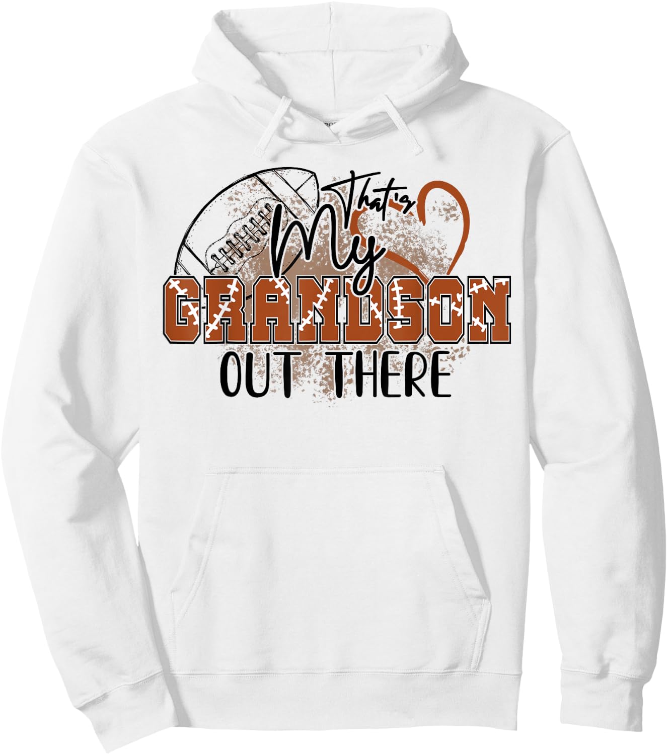 Thats My Grandson Out There Funny Football Grandma Mimi Nana Hoodie - Hoodie | White