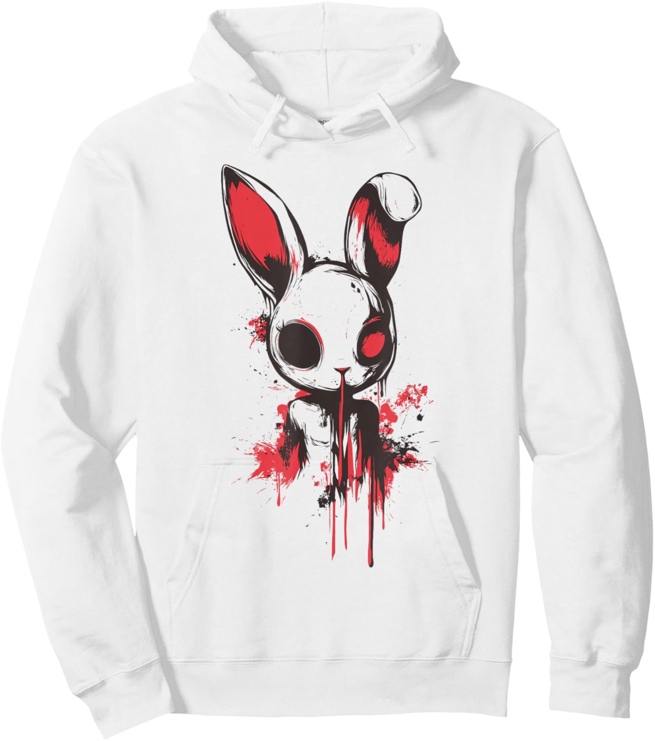 Bunny Anime Goth Scary Men Women Creepy Gothic Anime Rabbit Hoodie - Hoodie | White