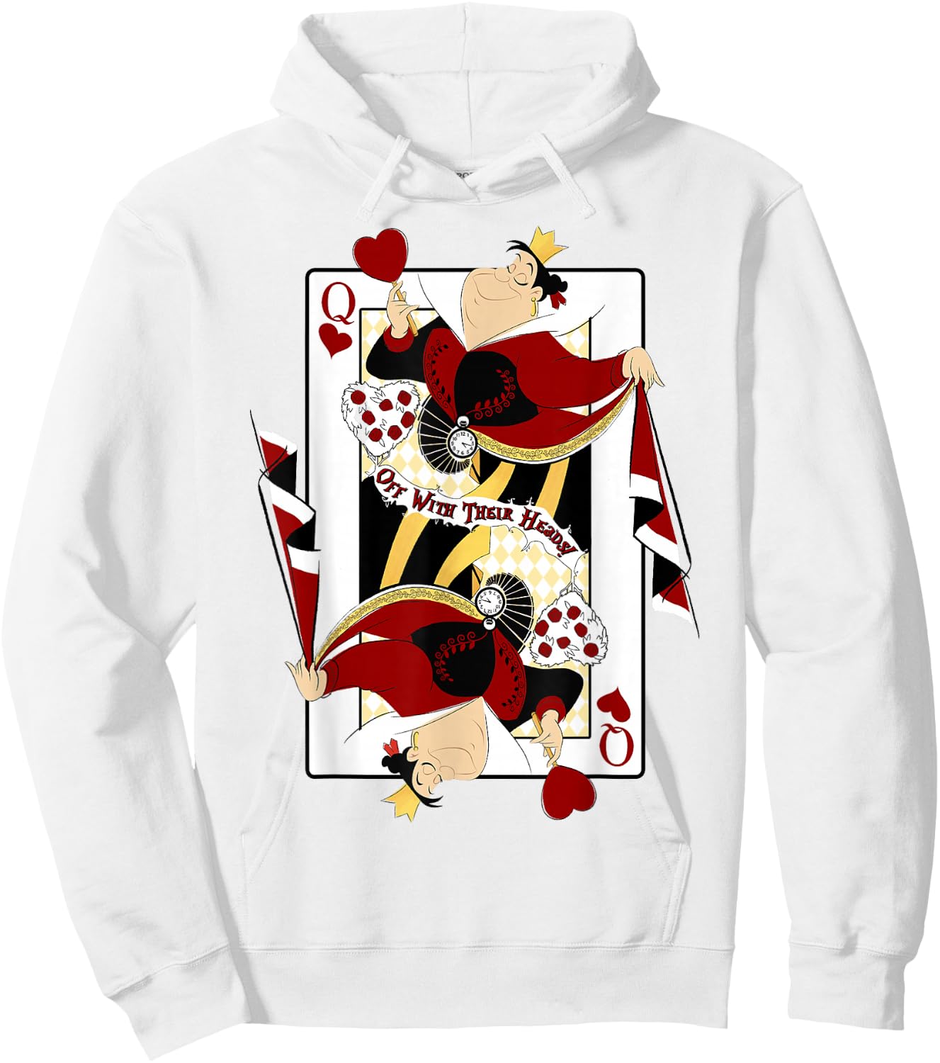 Disney Alice in Wonderland Queen of Hearts Playing Card Small Hoodie - Hoodie | White