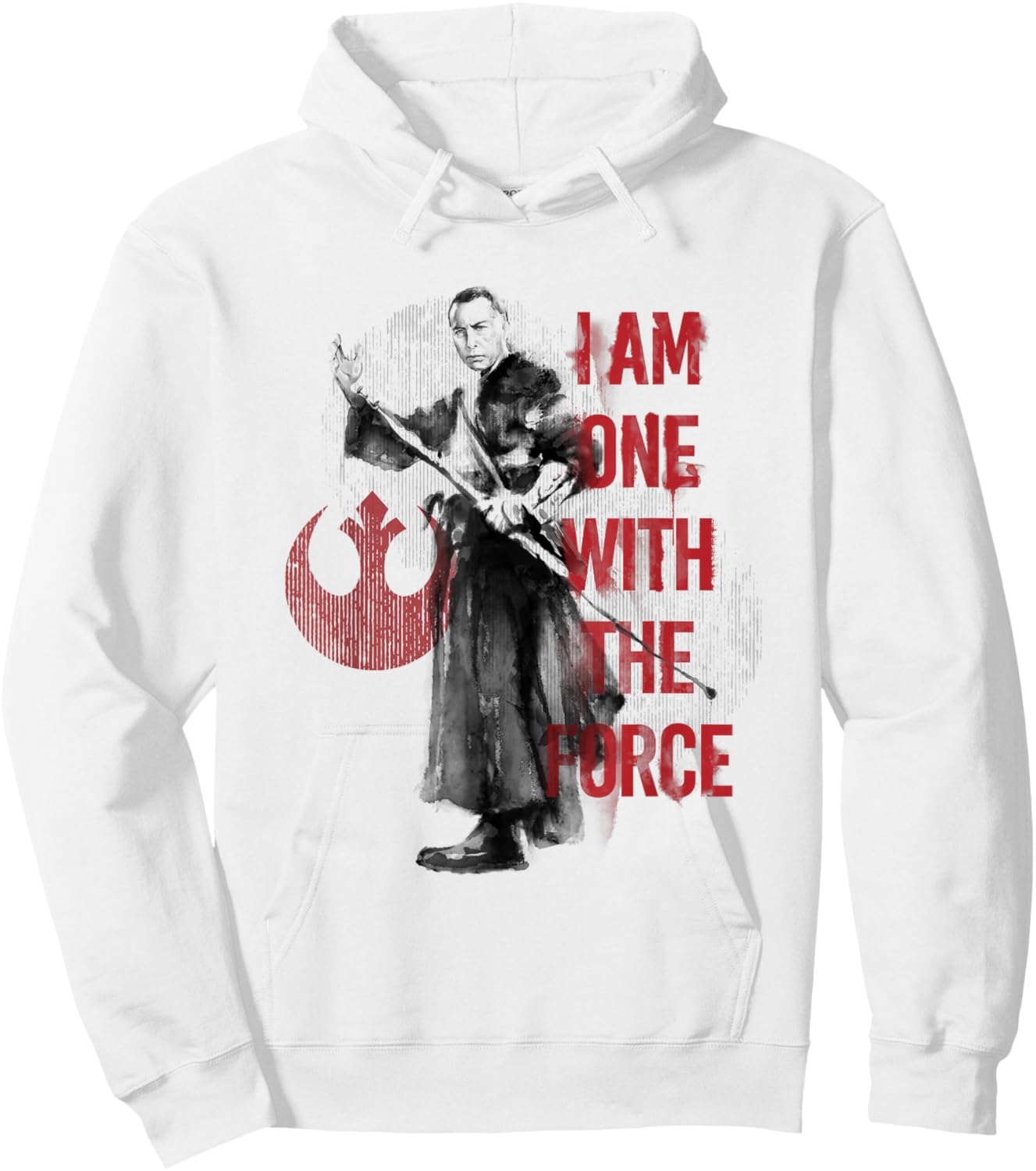 Star Wars Rogue One Am One With The Force Chirrut Retro Logo Hoodie - Hoodie | White