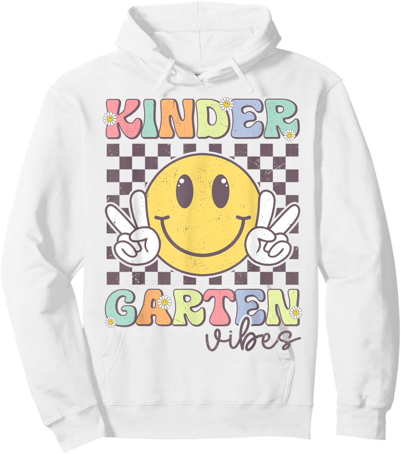 Kindergarten Vibes Smile Face Back To School Teachers Kids Hoodie - Hoodie | White