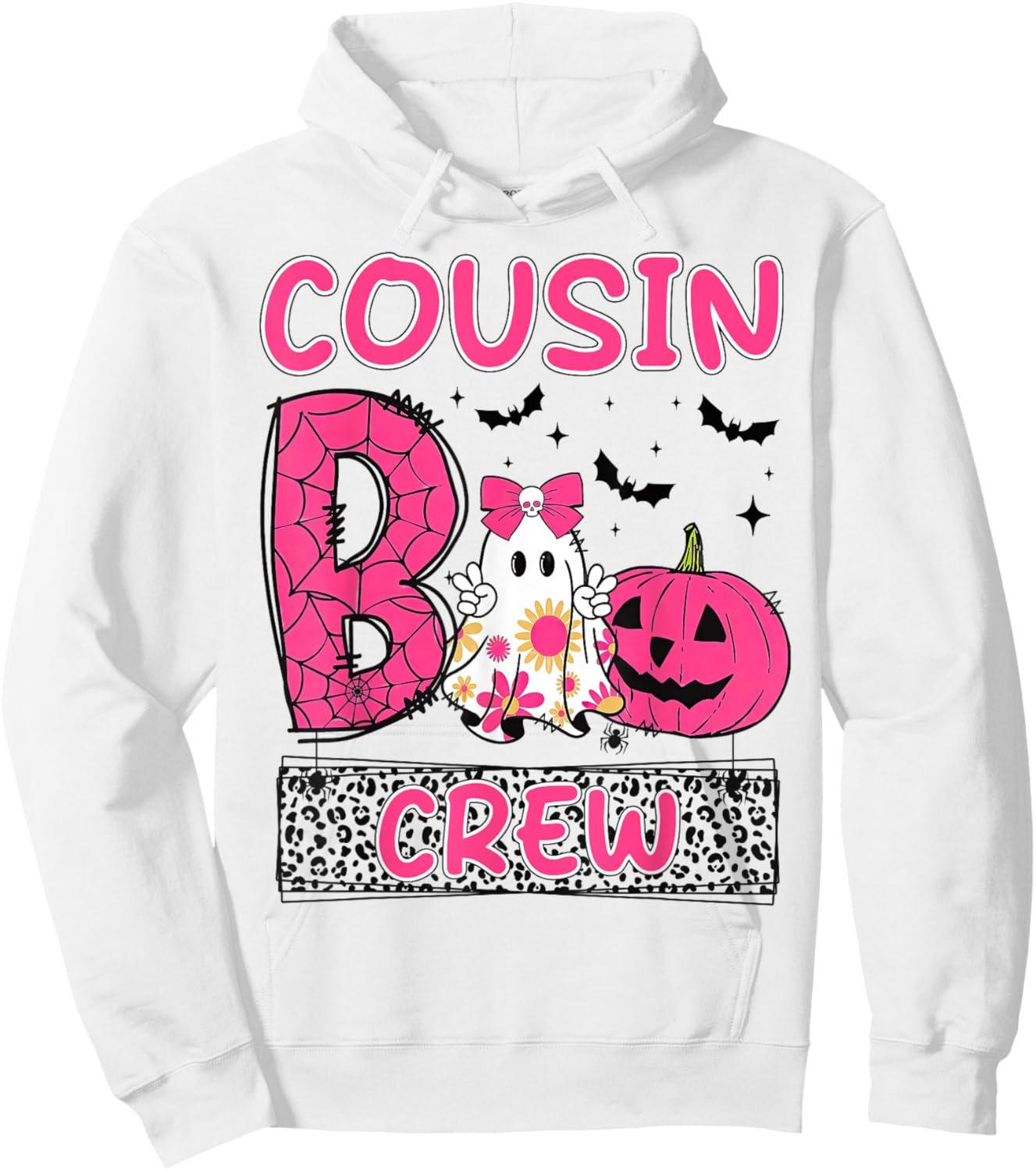 Cousin Boo Crew Girls Kids Matching Family Halloween Hoodie - Hoodie | White