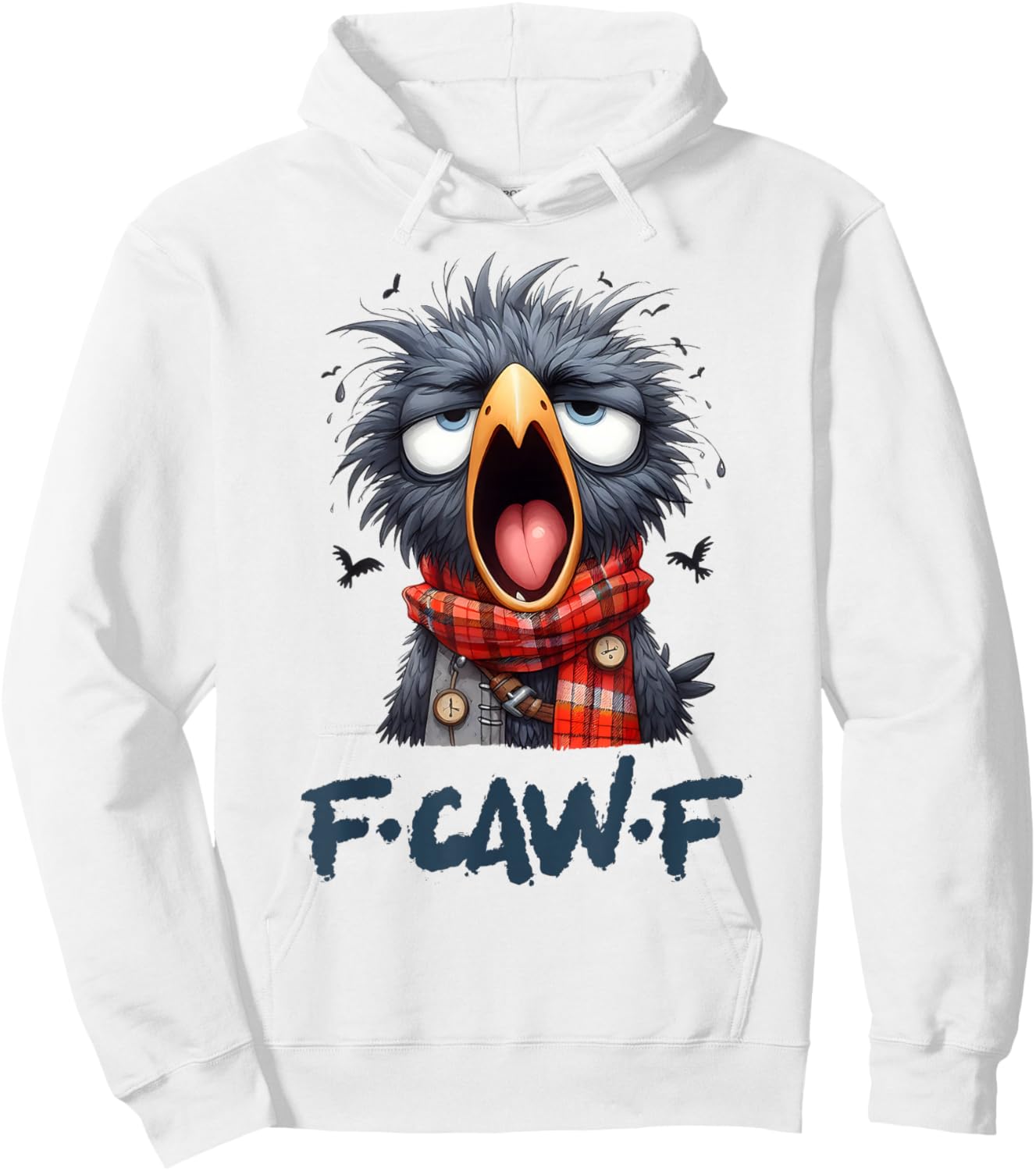 F-Caw-F Black Crow Black Bird Funny Crow F-Caw-F Hoodie - Hoodie | White