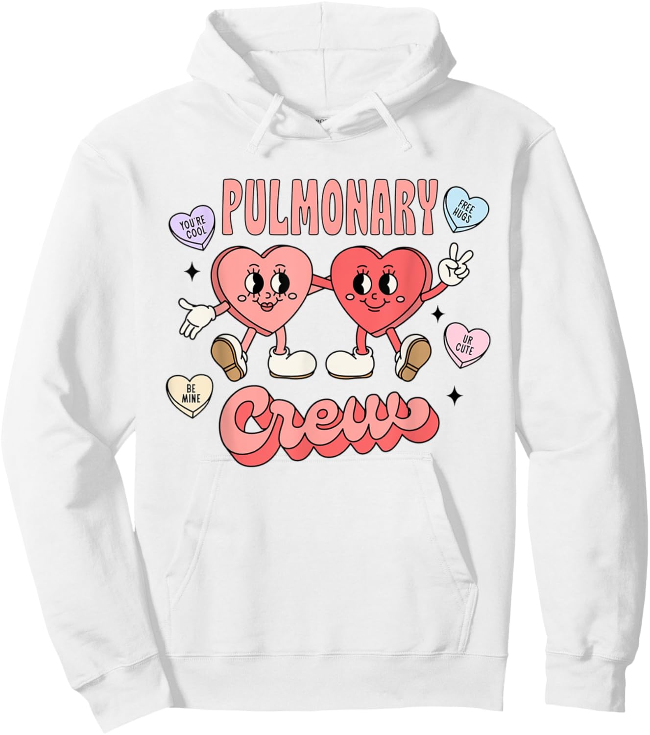 Pulmonology Nurse Valentine's Day Hearts Pulmonolgy Office Hoodie - Hoodie | White