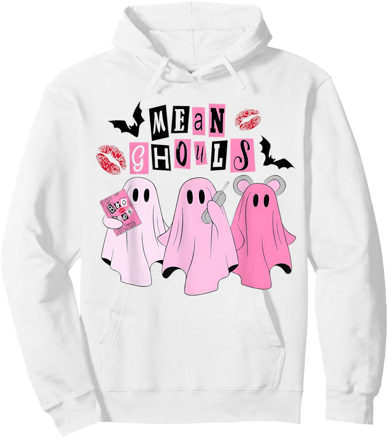 Cute Ghost Mean Ghouls Halloween Costume Spooky Season Girls Hoodie - Hoodie | White