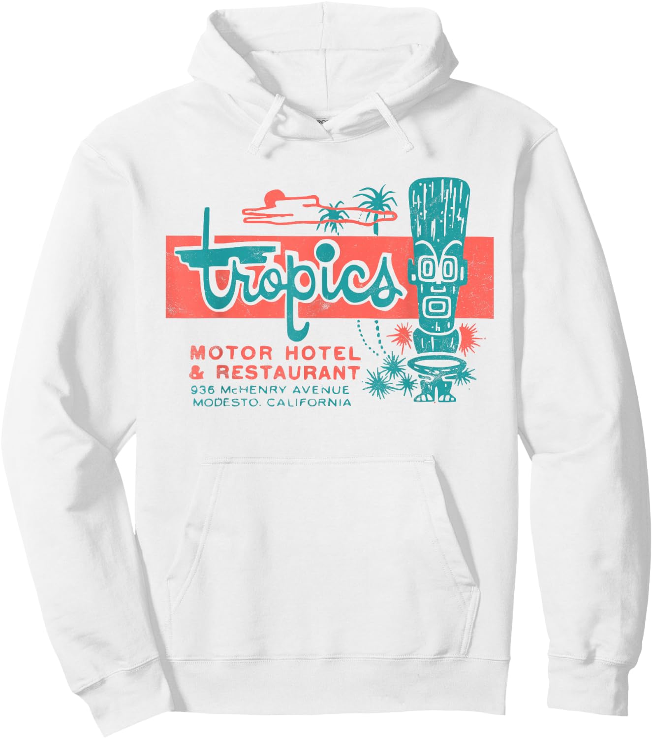 Tropics Motor Hotel/Hawaiian Style/Tiki Bar / 50s Style Hoodie - Hoodie | White