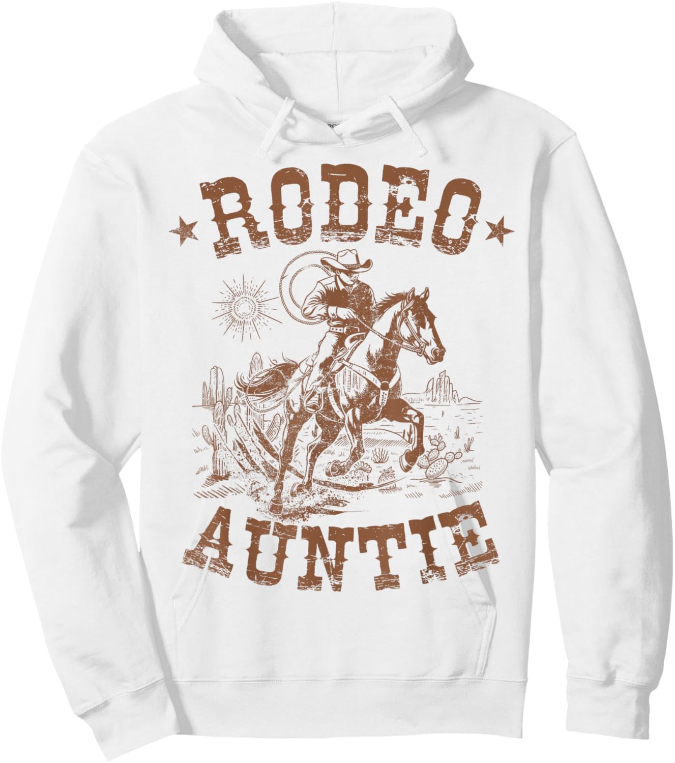 Rodeo Auntie Western Cowboy Family Matching Mother's Day Hoodie - Hoodie | White