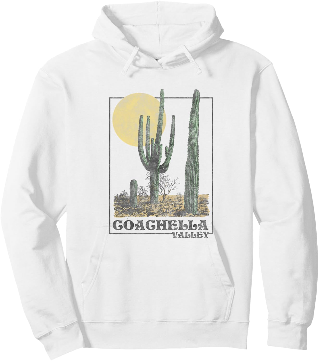 Coachella Valley Desert Scene , grey, S Hoodie - Hoodie | White
