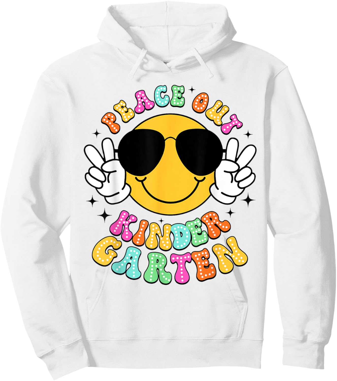 Peace Out Kindergarten Graduation Class Of 2024 Kid Boy Girl Hoodie - Hoodie | White