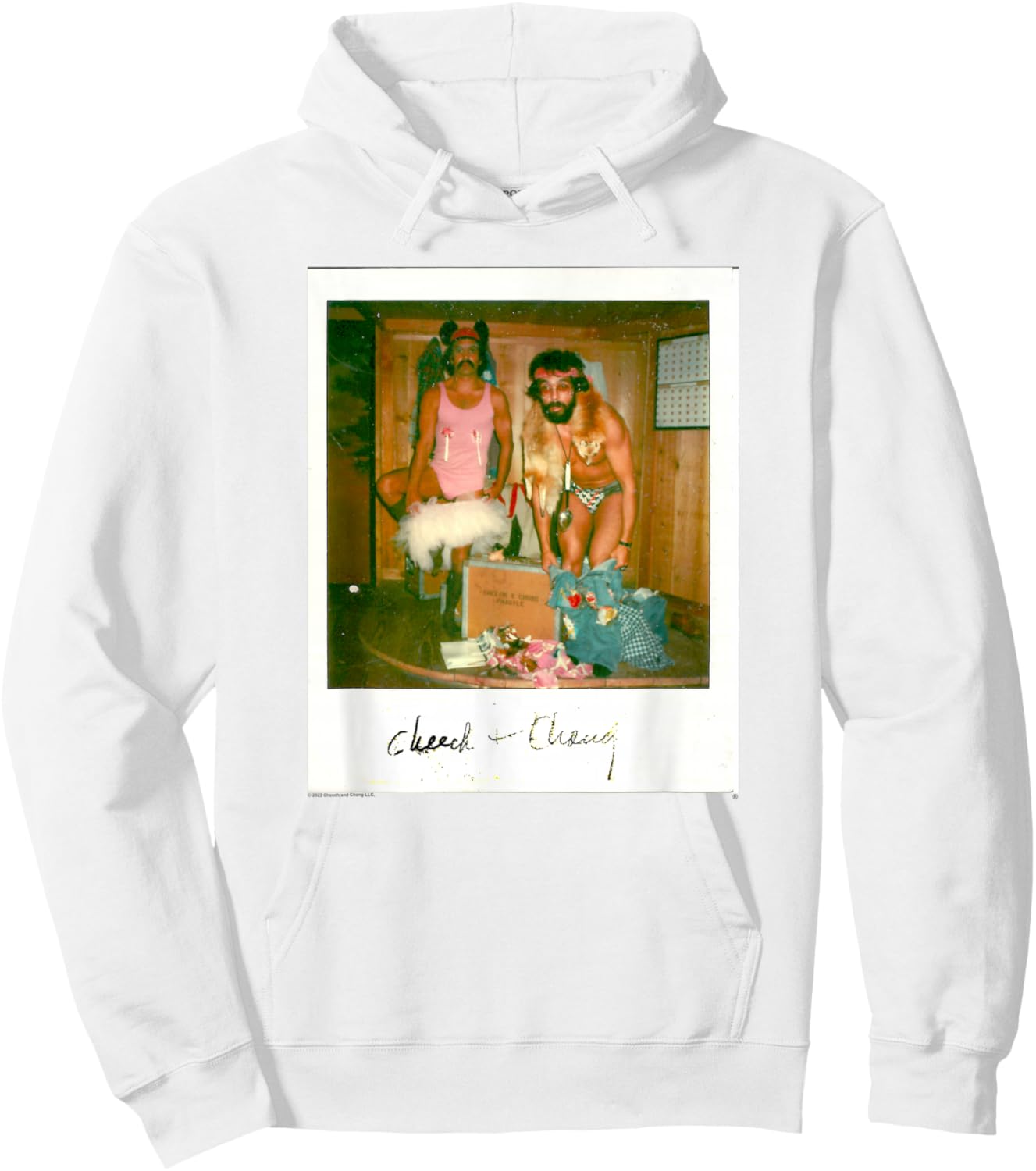 Cheech & Chong In Underwear Dressing Up Polaroid Picture Hoodie - Hoodie | White