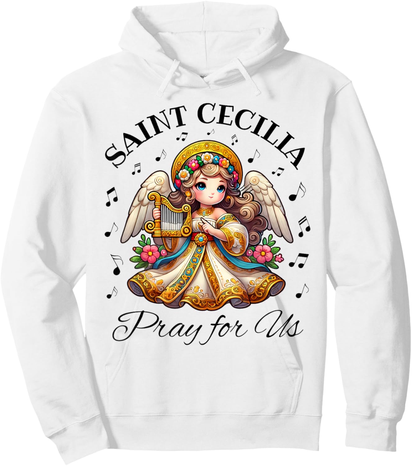 Saint Cecilia Catholic Patroness of Music and Musicians Kids Hoodie - Hoodie | White