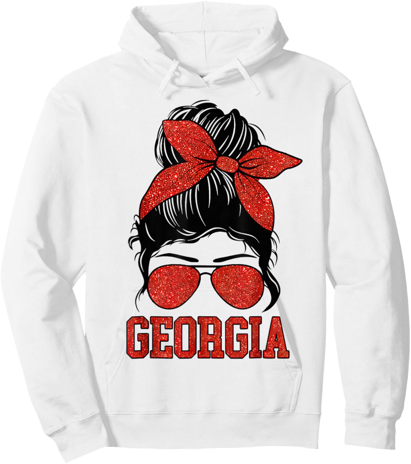 Girls Georgia Messy Bun Varsity Vintage Hoodie - Hoodie | White