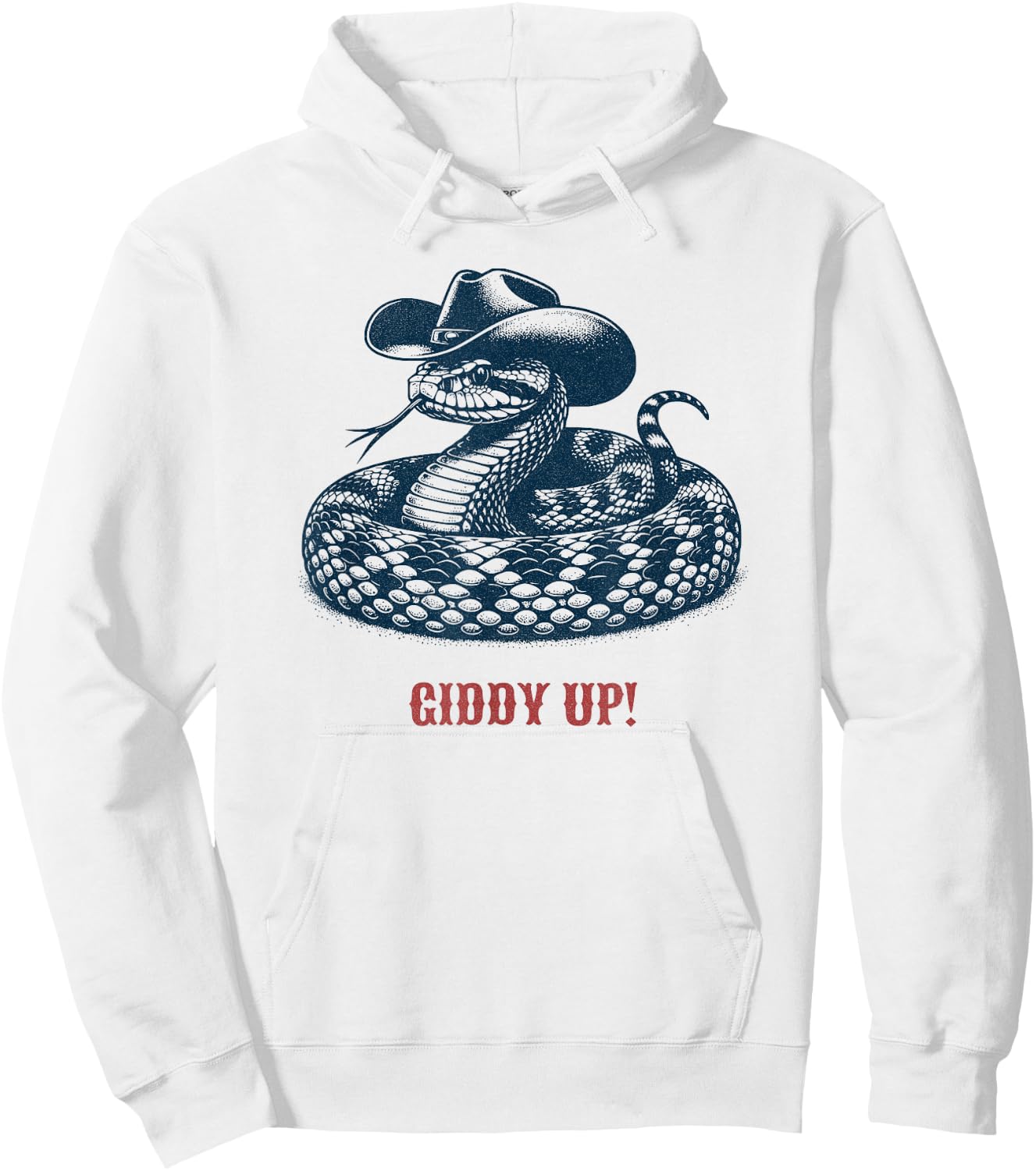 Giddy Up - Rodeo / Cowboy Rattlesnake Hoodie - Hoodie | White