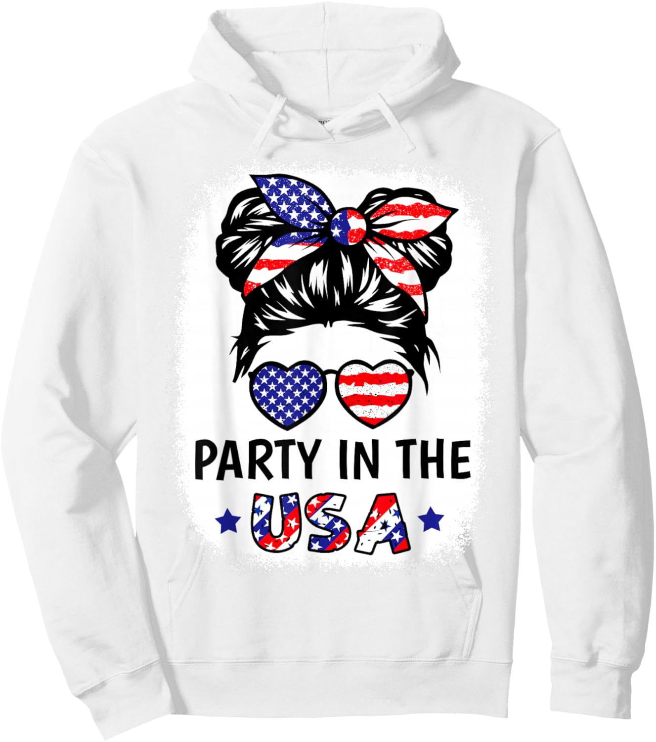 Party in USA Shirt Girl American Flag Patriotic 4th of July Hoodie - Hoodie | White