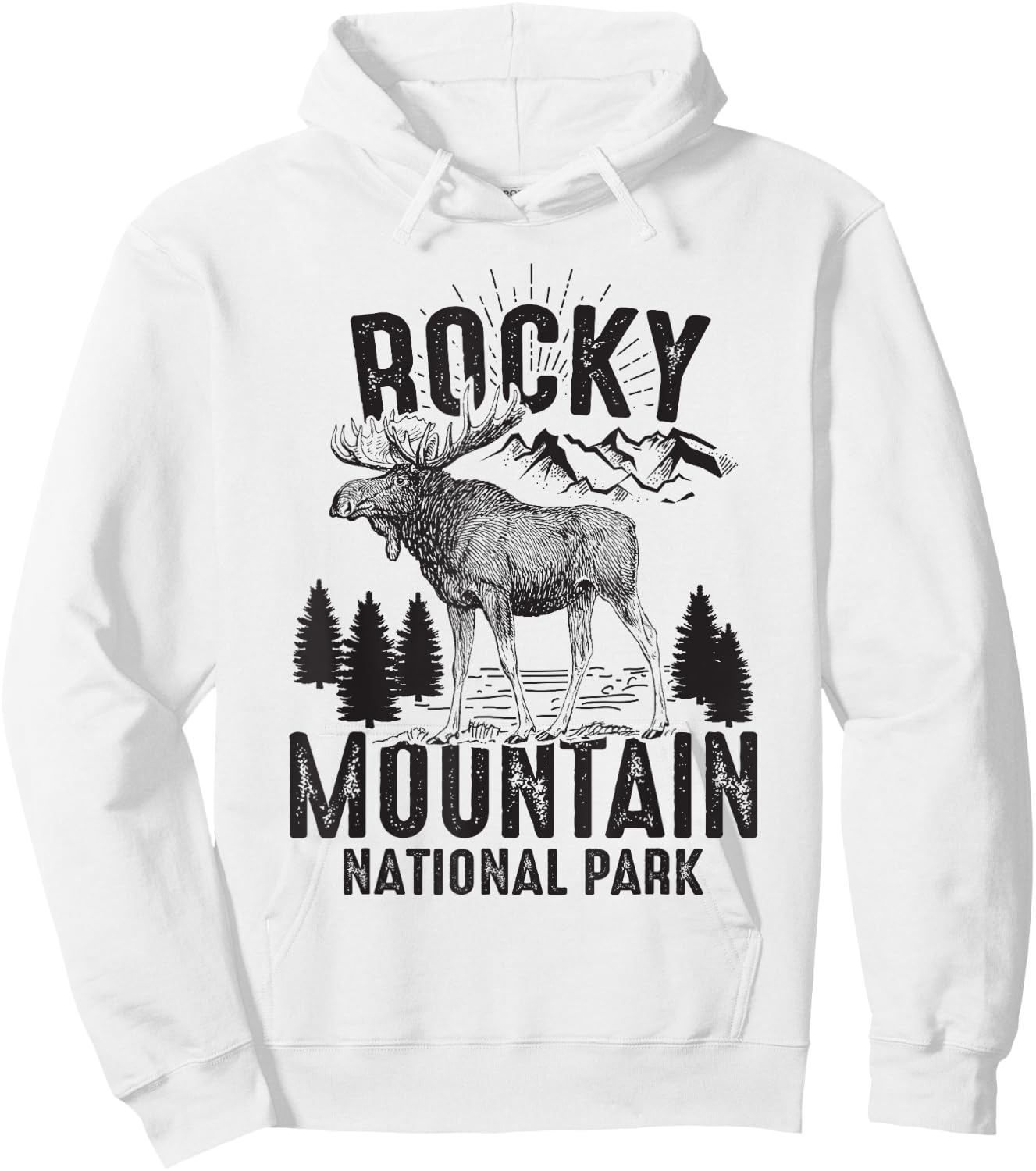 Rocky Mountains National Park Funny Moose Lover Gift Hoodie - Hoodie | White