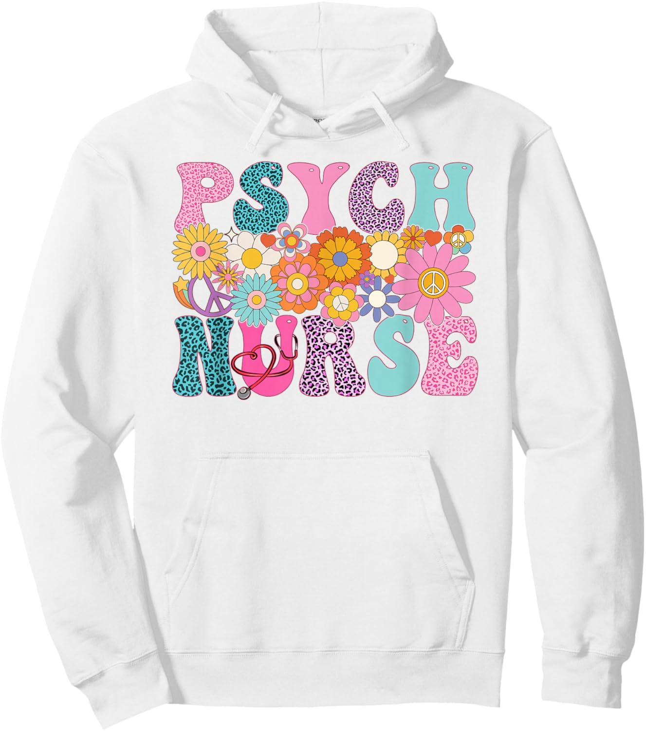 Psych Nurse Week Groovy Leopard Appreciation Day Hoodie - Hoodie | White