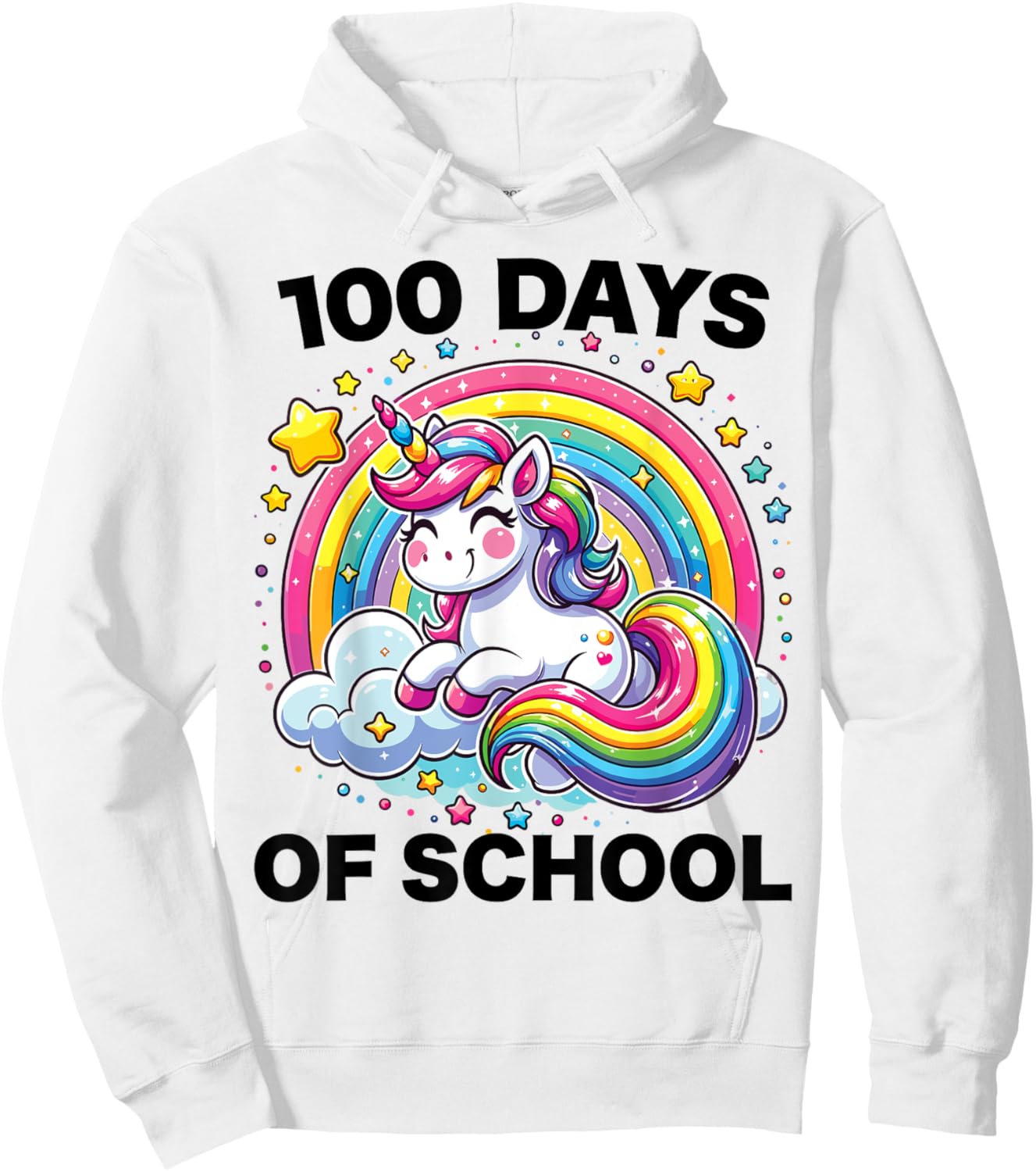 100 Days of School Unicorn Girls Teacher 100th Day of School Hoodie - Hoodie | White