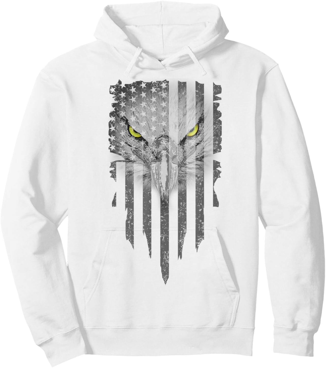 American Flag Bald Eagle Patriotic Eagle 4th of July USA Girls Kids Men Hoodie - Hoodie | White