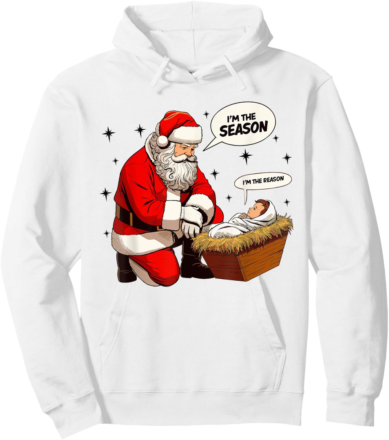 Christmas Jesus Is The Reason For The Season Christian Santa Hoodie - Hoodie | White