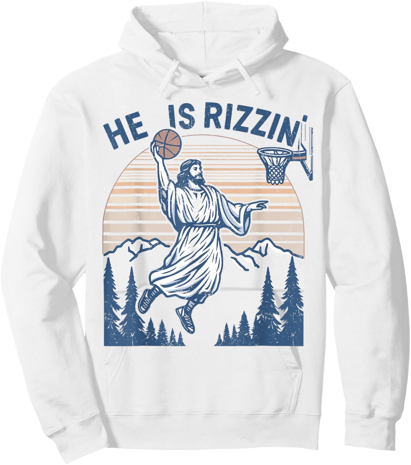 He is Risen Funny Easter Jesus Playing Basketball Women Hoodie - Hoodie | White