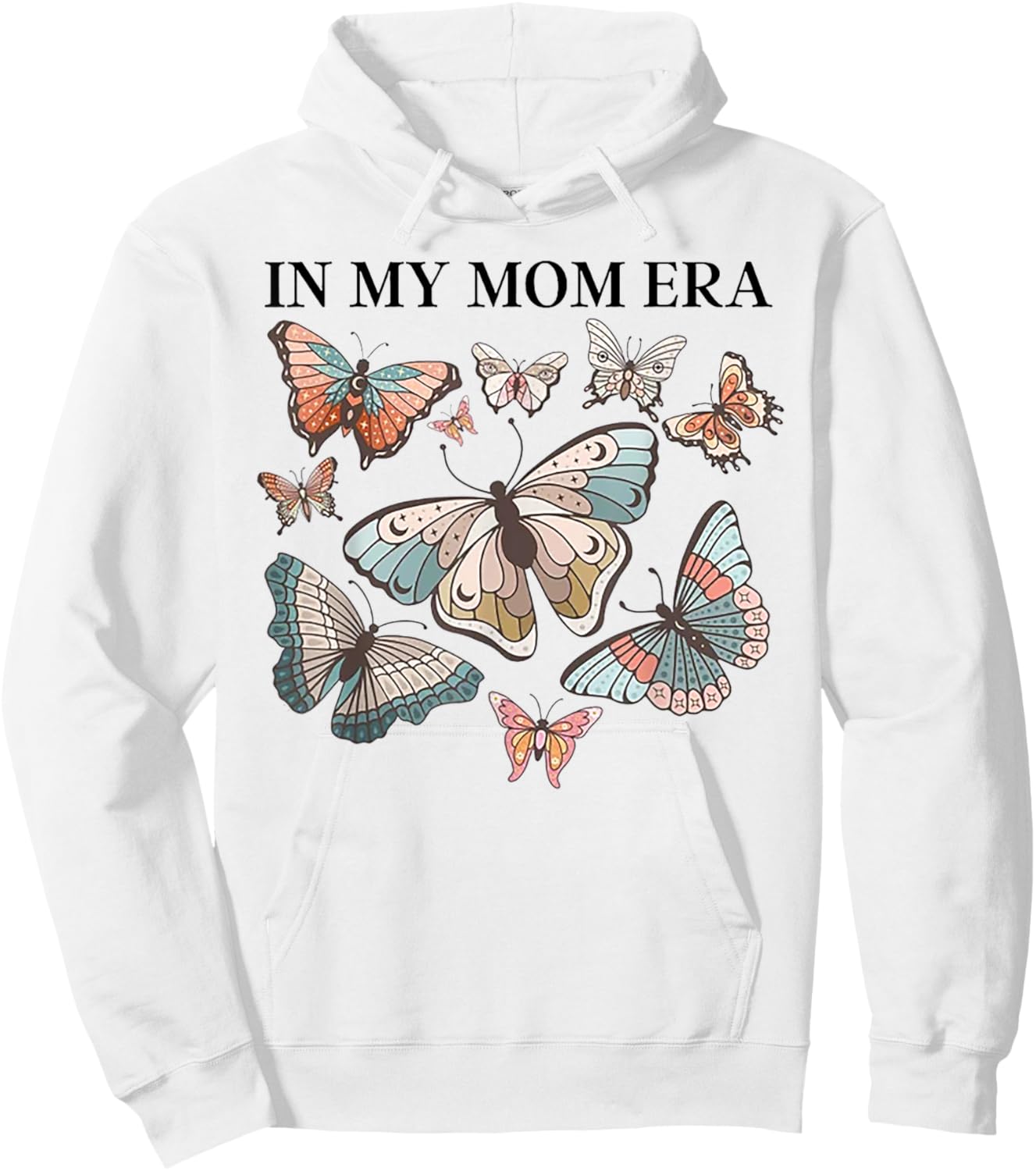 In My Mom Era Butterfly Hoodie - Hoodie | White