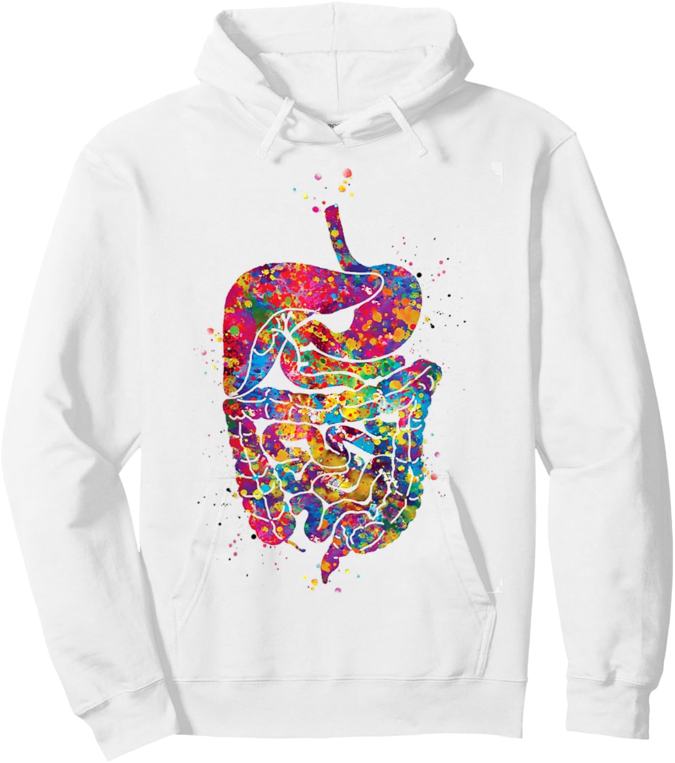 Digestive System Watercolor Human Organs Gastrointestinal Hoodie - Hoodie | White