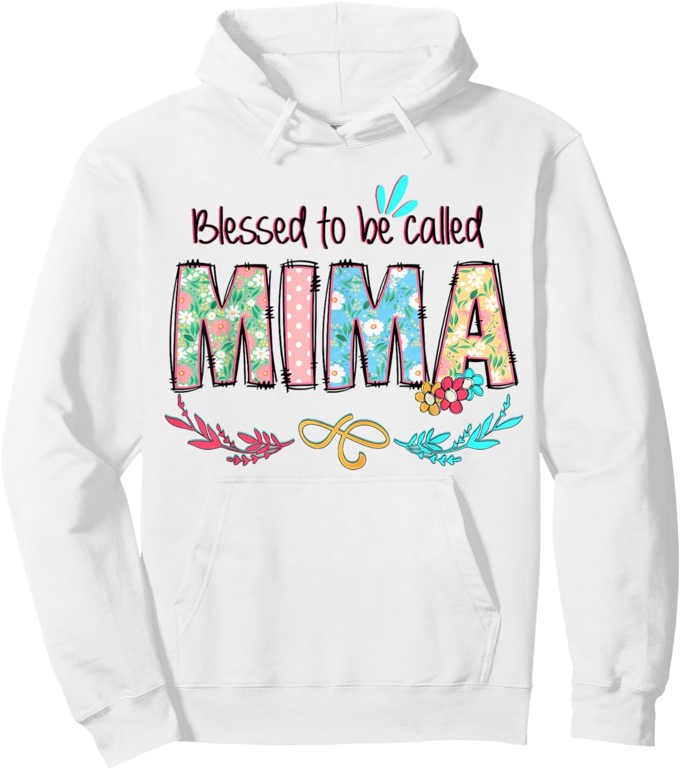 Blessed to Be Called Mima Floral Mother's Day Hoodie - Hoodie | White